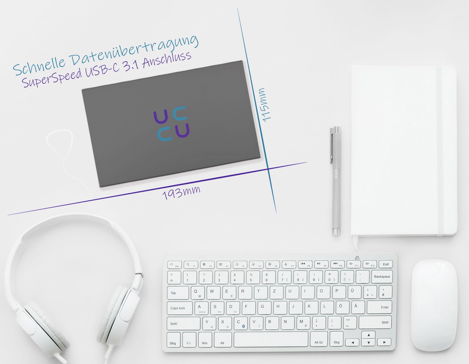 HURRICANE 3518C3 Externe Festplatte 250GB 3,5" USB-C Desktop HDD mit Netzteil externe HDD-Festplatte (250GB) 3,5", für PC, Laptop, PS4, PS5, Xbox - kompatibel mit Windows, Mac, Linux