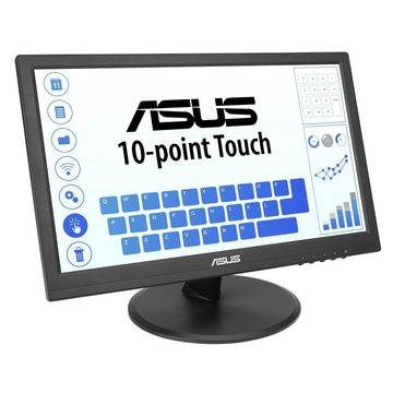 Asus VT168HR LED-Monitor (39,60 cm/15,6 ", 1366 x 768 px, Full HD, 5 ms Reaktionszeit, 10-Punkt-Touch, HDMI, VGA, 60Hz, Flicker-Free, Blaulichtfilter)
