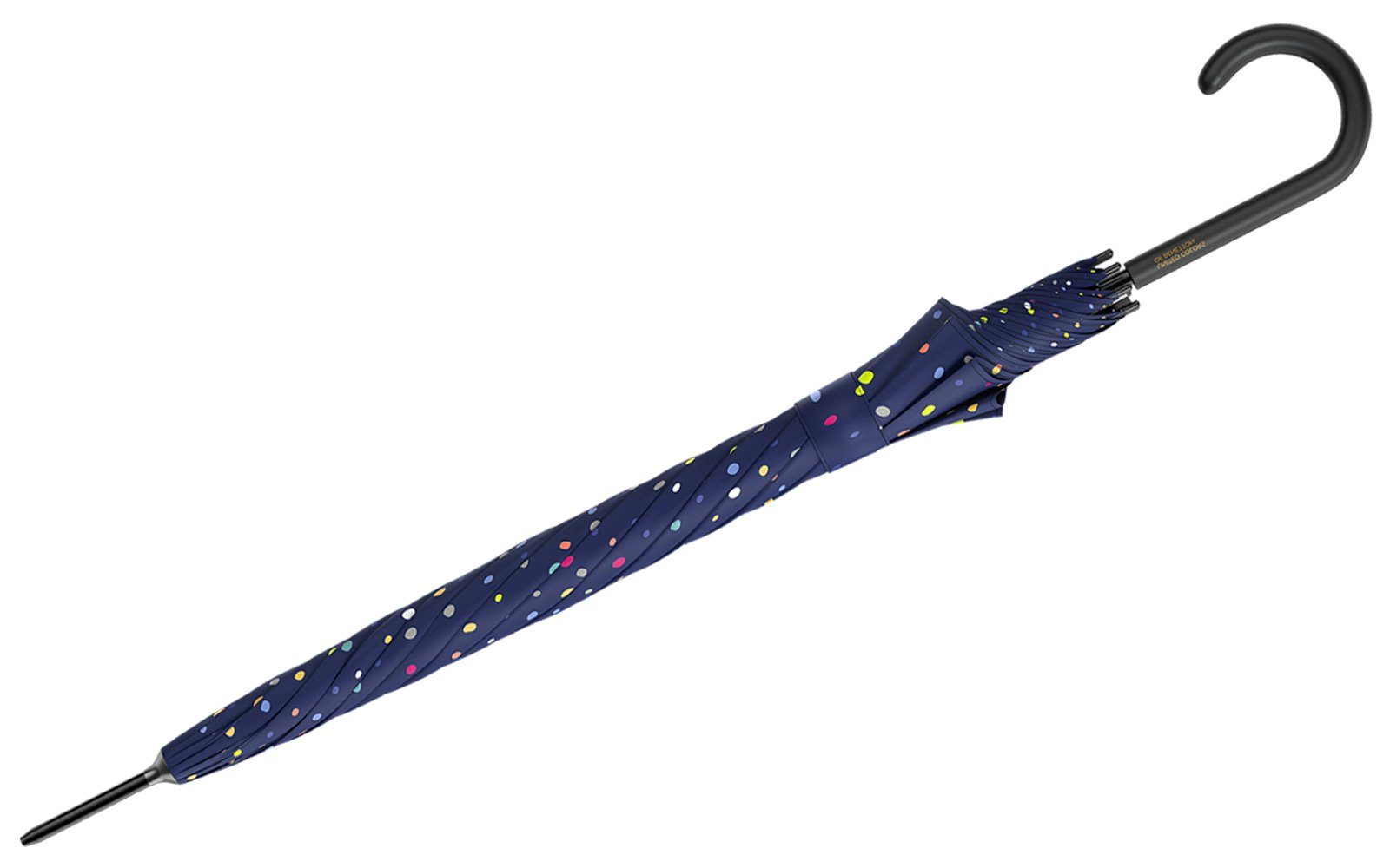 United Colors of ein AC Konfettiregen Auf-Automatik Dots blau blue, bunter Langregenschirm - Benetton Long mit