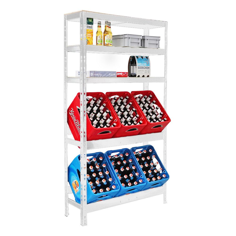 PROREGAL® Flaschenregal Getränkekistenregal BODENSEE für 6 Kästen + 3 Ablag günstig online kaufen
