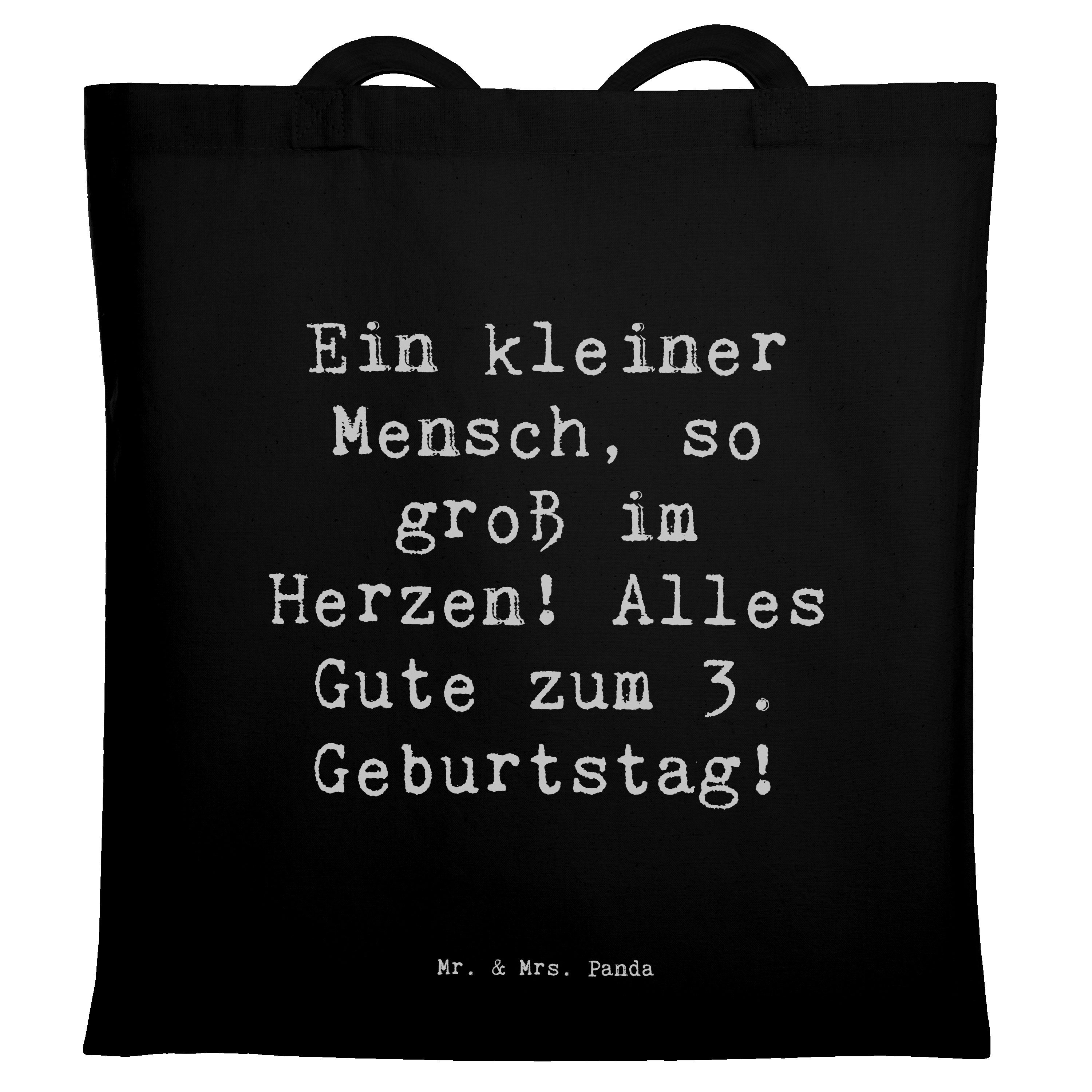 Tragetasche Spruch 3. Geburtstag Herz - Schwarz - Geschenk, Geburtstagsgeschenk