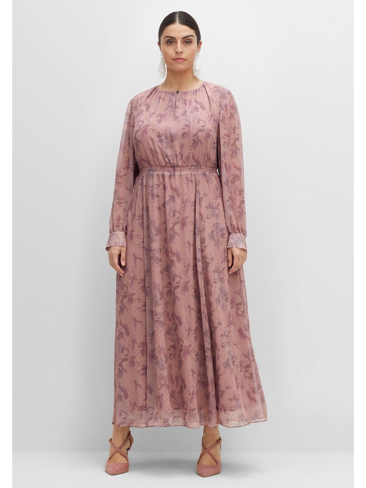 Sheego Abendkleid Große Größen aus zartem blickdicht Chiffon, gefüttert