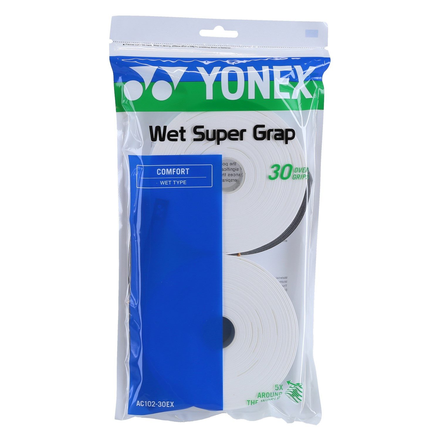 Yonex Griffband Overgrip Wet Super Grap 0.6mm (Komfort/glatt/leicht haftend) weiss