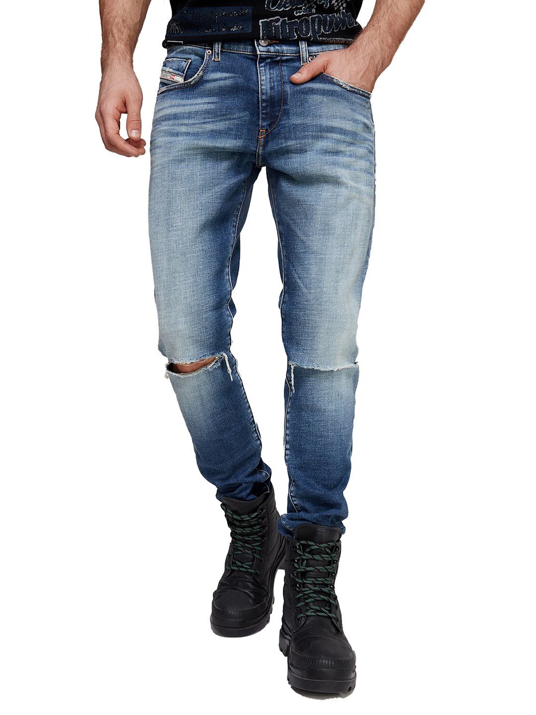 Länge:32 09C87 - Blau - Diesel Hose Stretch D-Strukt Slim-fit-Jeans