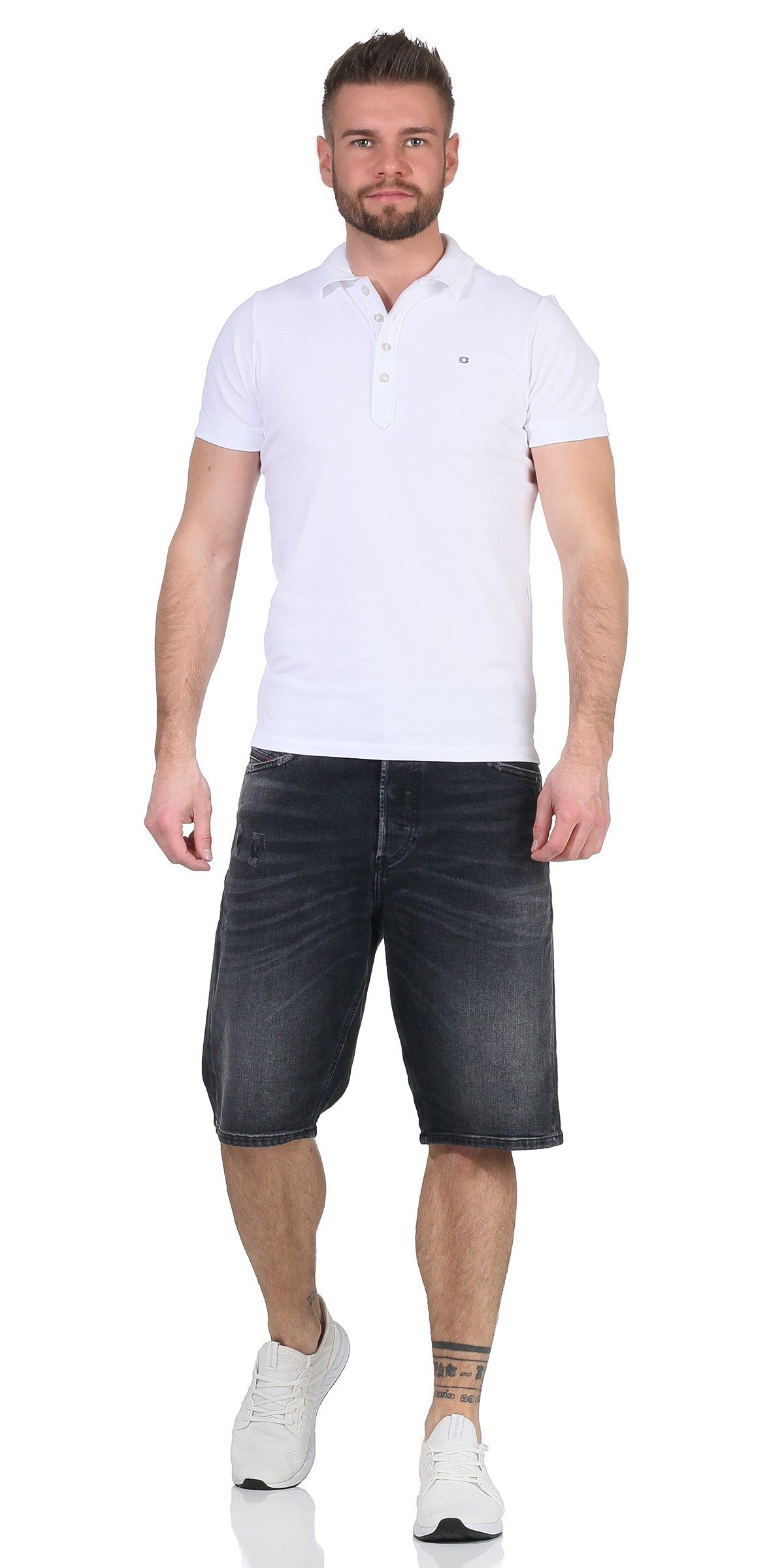 dezenter Shorts, Kroshort Jeans R930L Diesel kurze Used-Look Jeansshorts Hose Herren Anthrazit RG48R Shorts