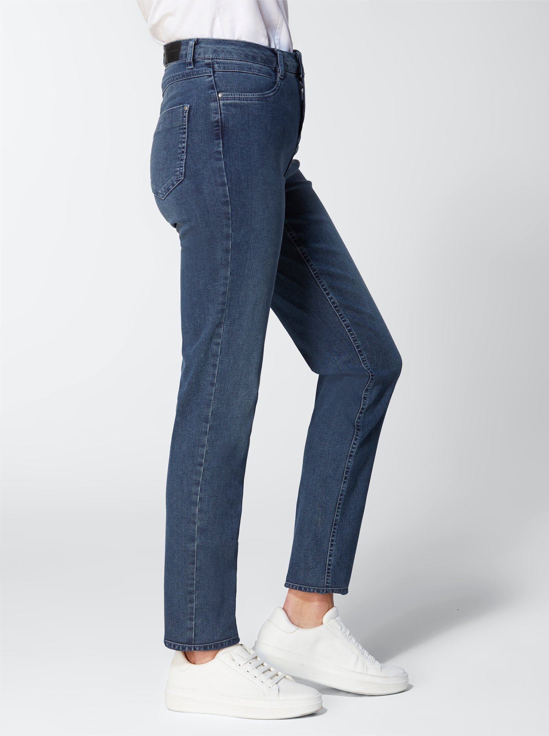 L blue-stone-washed Bequeme creation Jeans