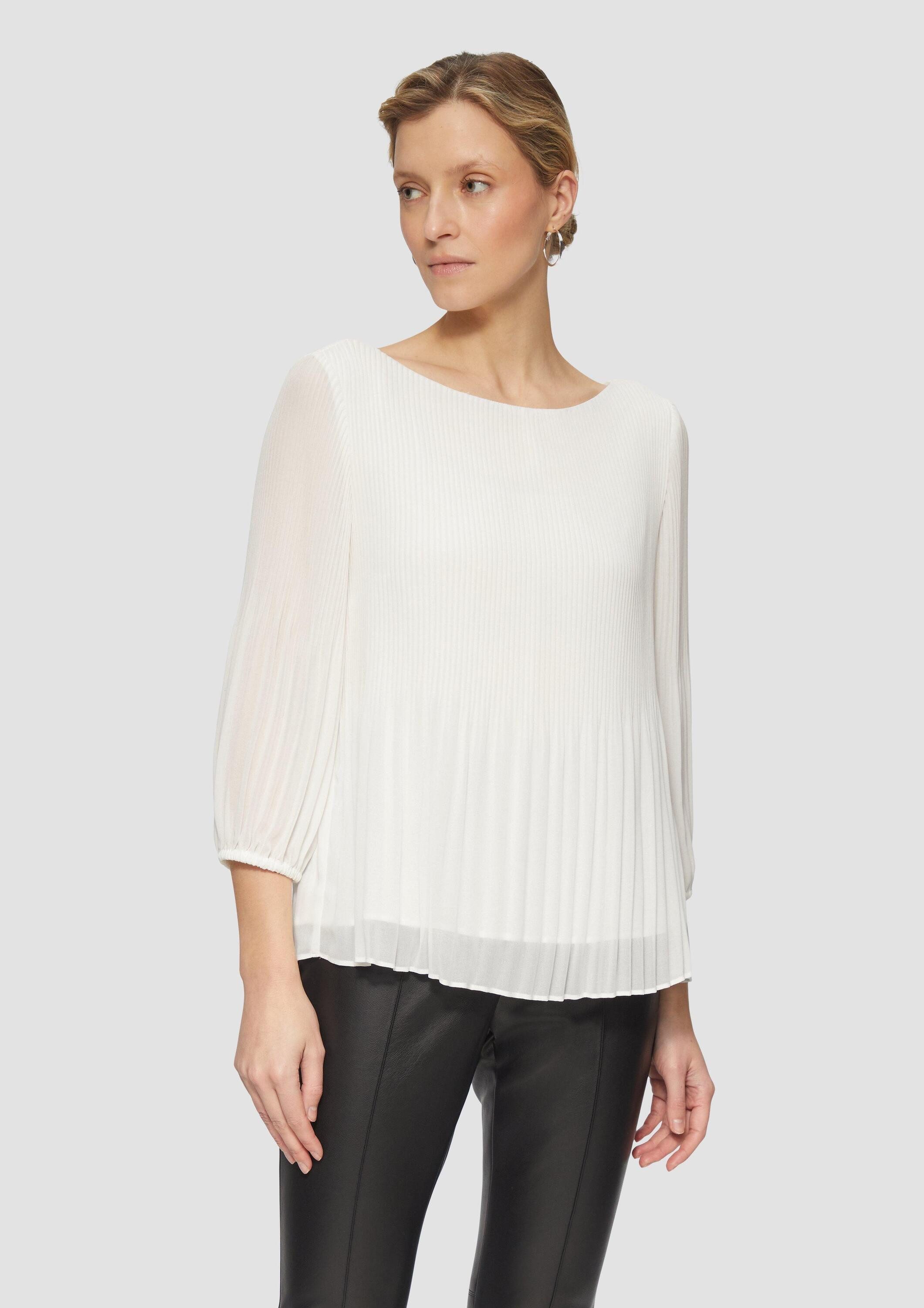 s.Oliver Kurzarmbluse Bluse Plisseebluse mit 3/4-Arm günstig online kaufen