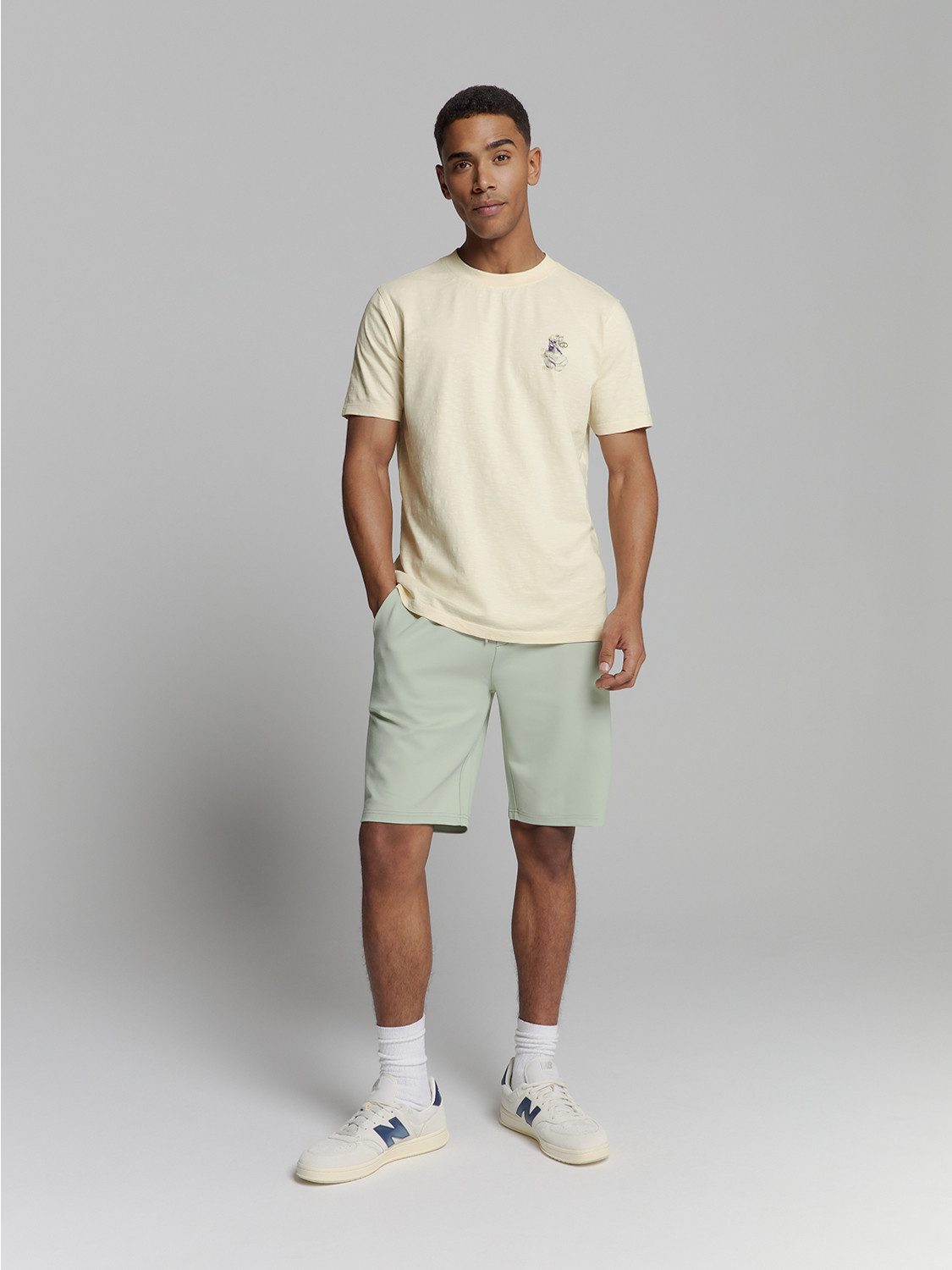 NO EXCESS T-Shirt T-Shirt Crewneck Slub Placed Prints