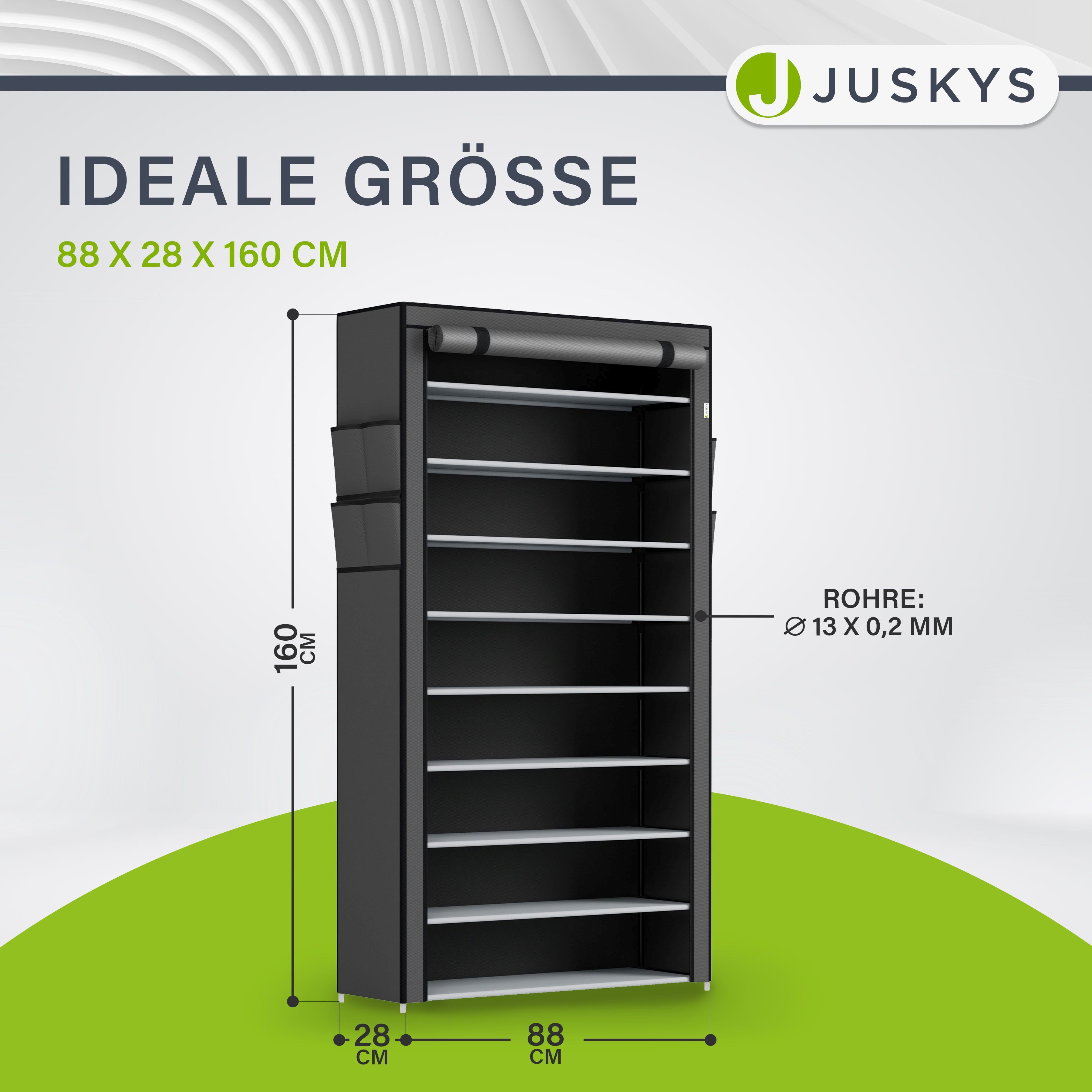 Juskys Schuhregal L, mit 2 Seitentaschen, günstig online kaufen