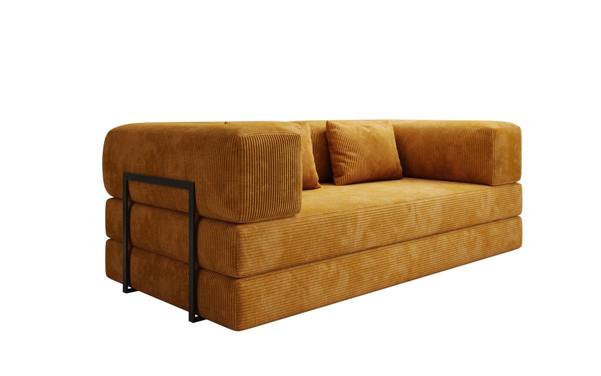 Luxusbetten24 Sofa Designer Sofa Lazy 3 Sitzer, mit Aufklappfunktion und Cordbezug