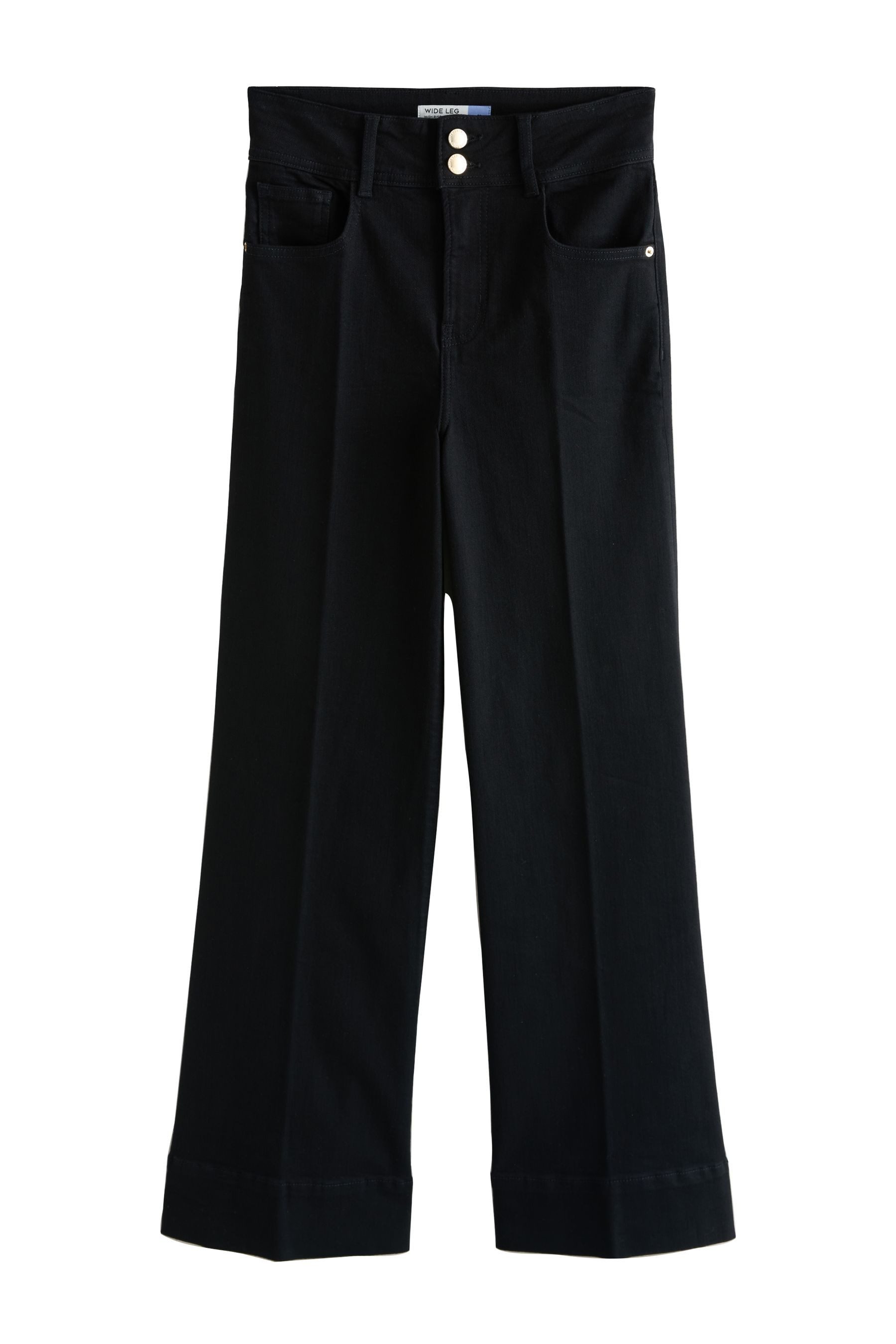 Stretch-Jeans Hochbund-Jeans mit weitem Bein und Stretch