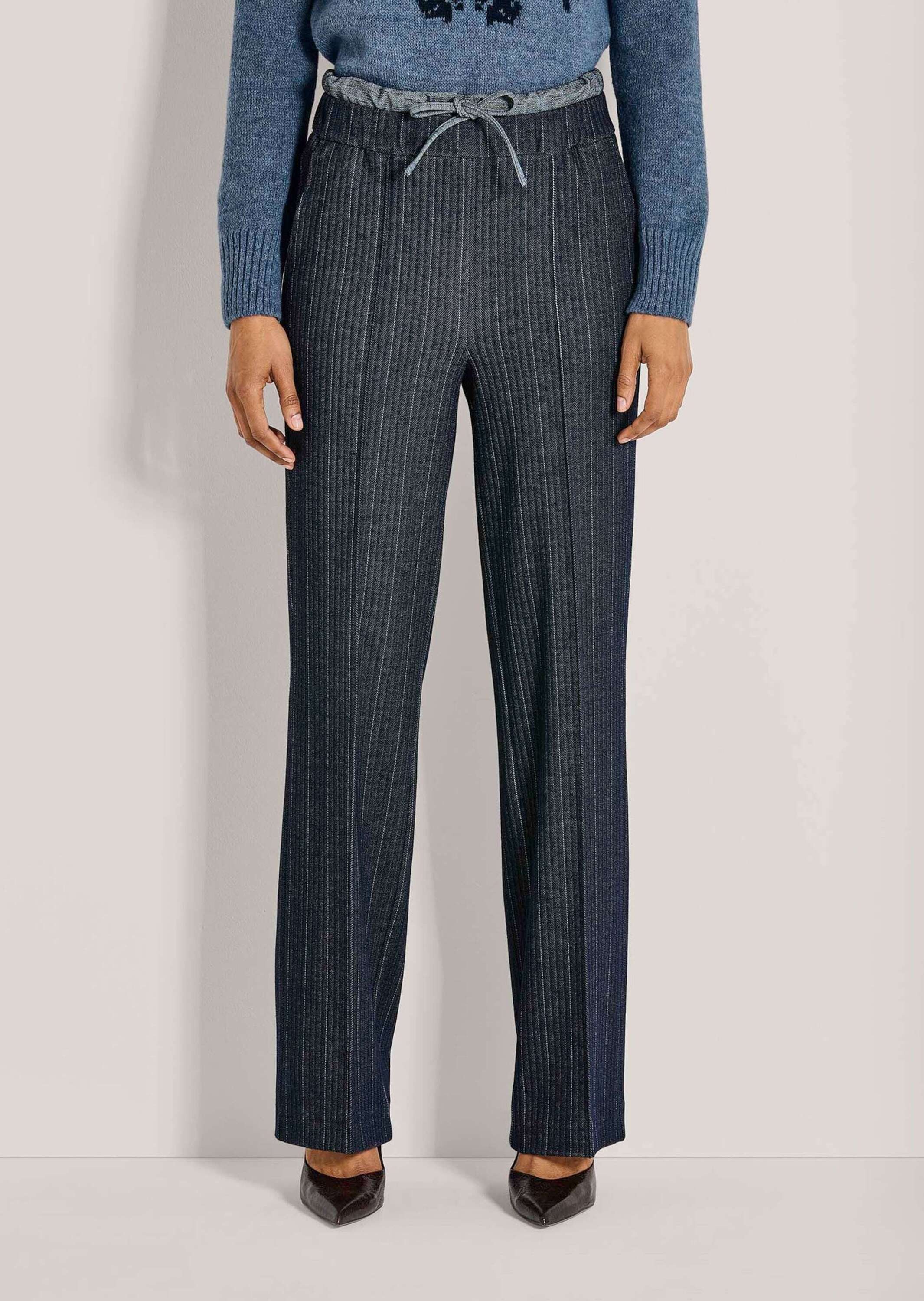 MADELEINE Jerseyhose Elegante Jersey-Hose mit Fischgrat-Muster Stoffhose mi günstig online kaufen