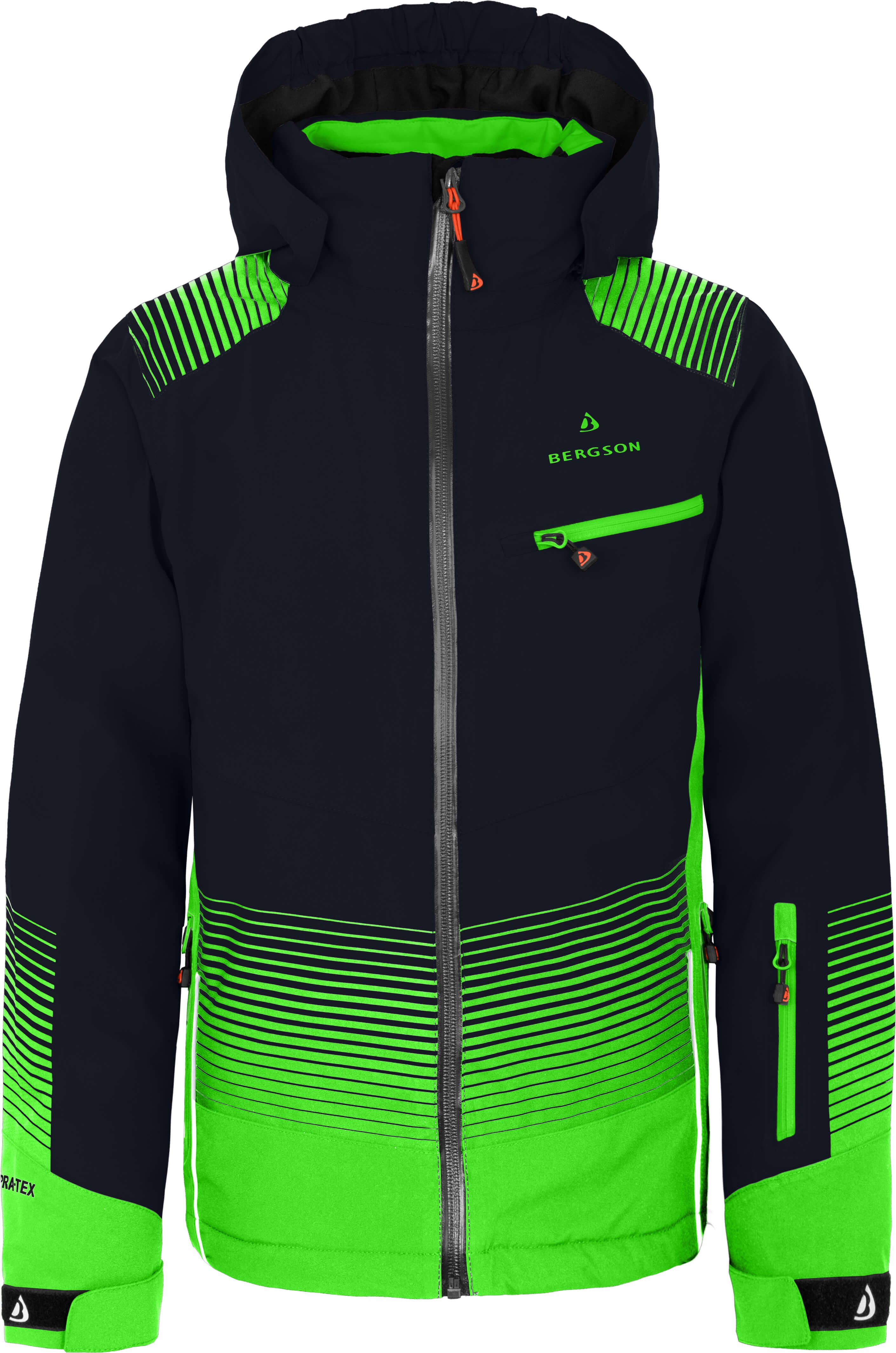 Bergson Skijacke VEIKO Kinder Skijacke, warm, funktional und stylisch, Normalgrößen, Nacht b