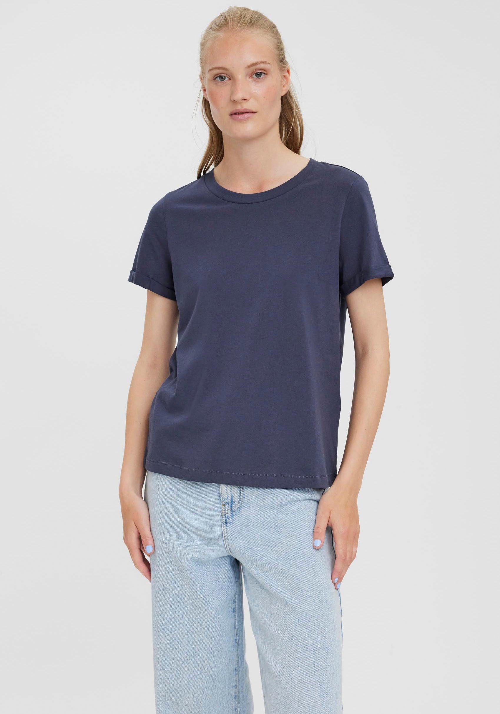 Ombre T-SHIRT VMPAULA Vero S/S Kurzarmshirt Moda NOOS Blue