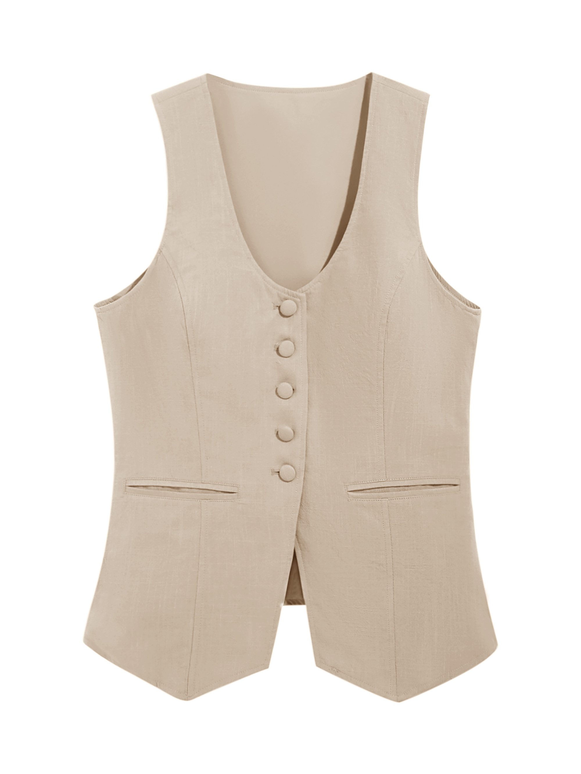 Imily Bela Anzugweste Damen Blazer-Weste mit Reverskragen (Packung, 1-tlg., 1per-Pack) mit Knöpfen – Bild 5 von 5