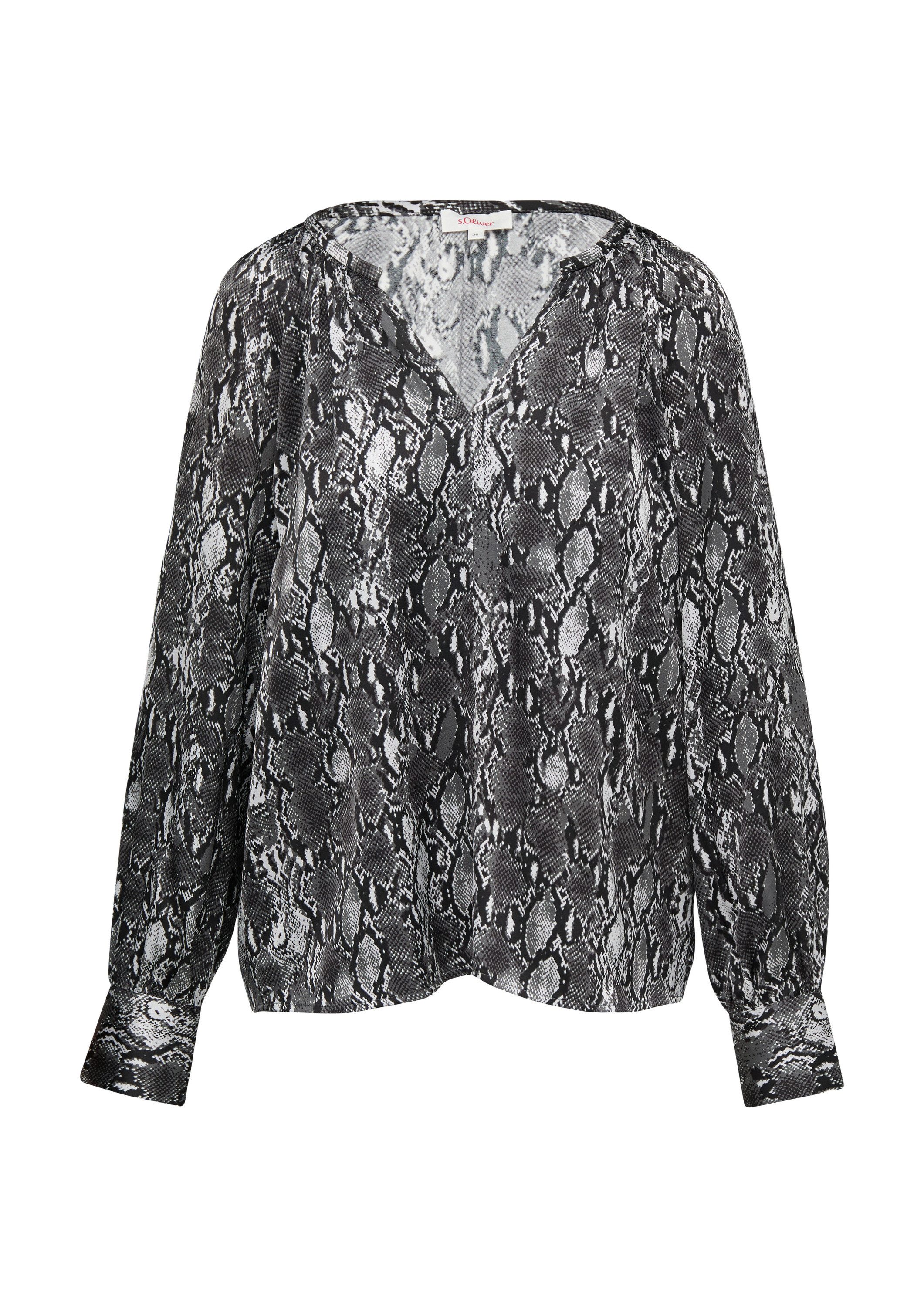 s.Oliver Langarmbluse Bluse Satinbluse im Relaxed Fit
