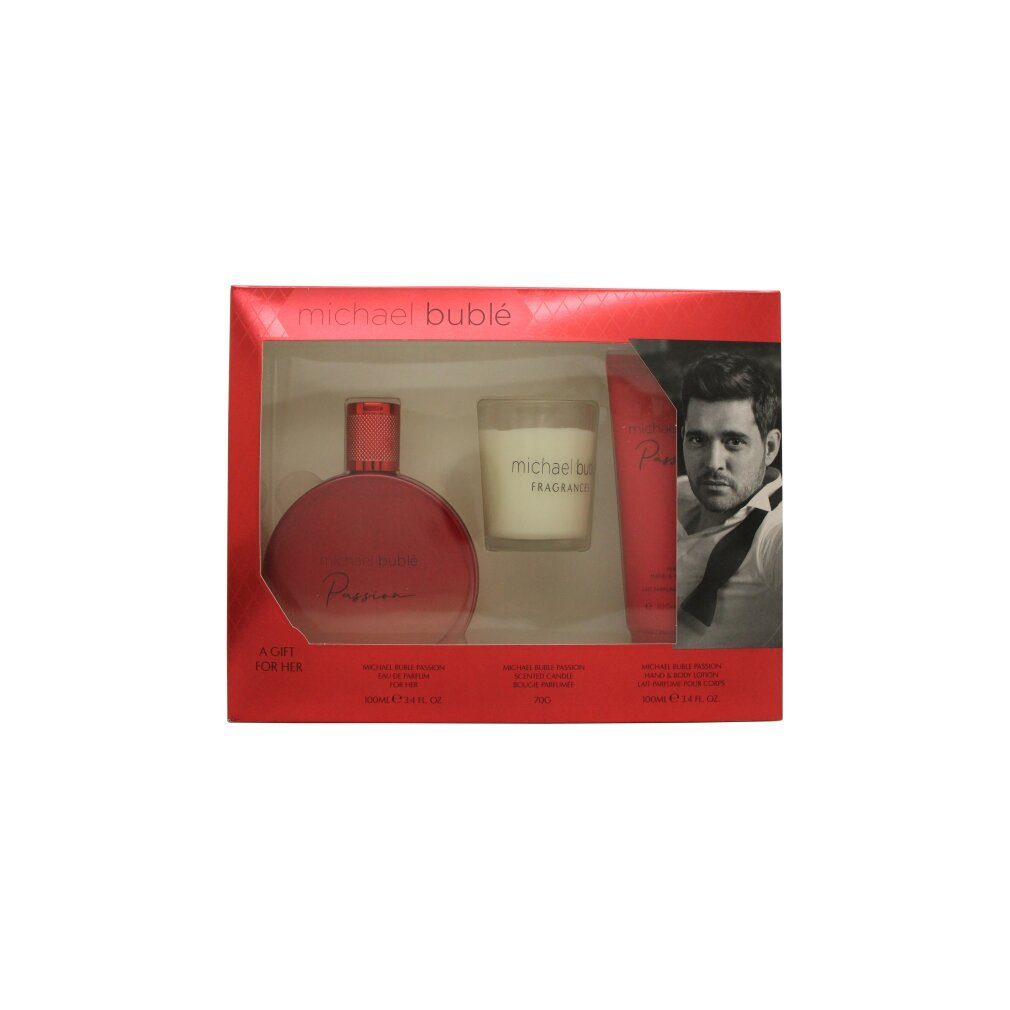 Michael Buble Eau de Parfum Passion Gift Set 100ml EDP + 100ml Body Lotion + Candle