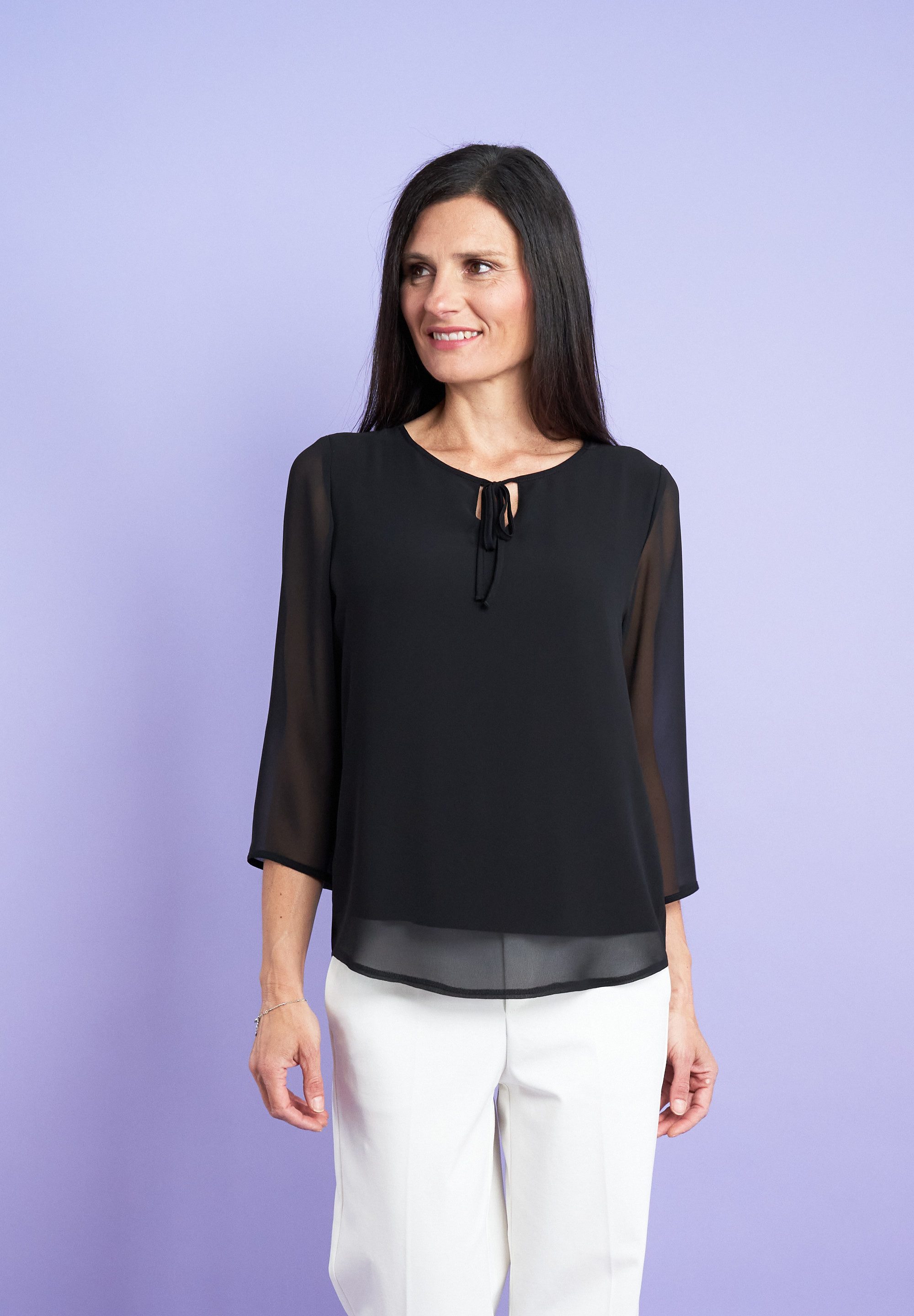 Seidel Moden Chiffonbluse 3/4 -Arm mit günstig online kaufen