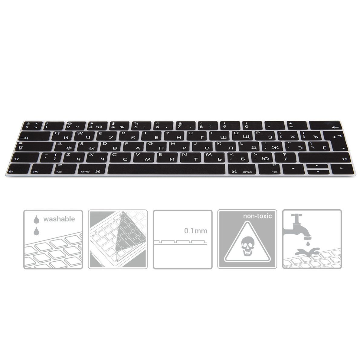 kwmobile Tastaturschutz für Apple MacBook Pro 13 15 ohne Retina QWERTZ Silikon Laptop Abdeckung Mehrfarbig Grün Blau / iMac Keyboard 
