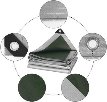 Woltu Schutzplane, PE Abdeckplane 180g/m², mit Ösen, wasserdicht und reißfest