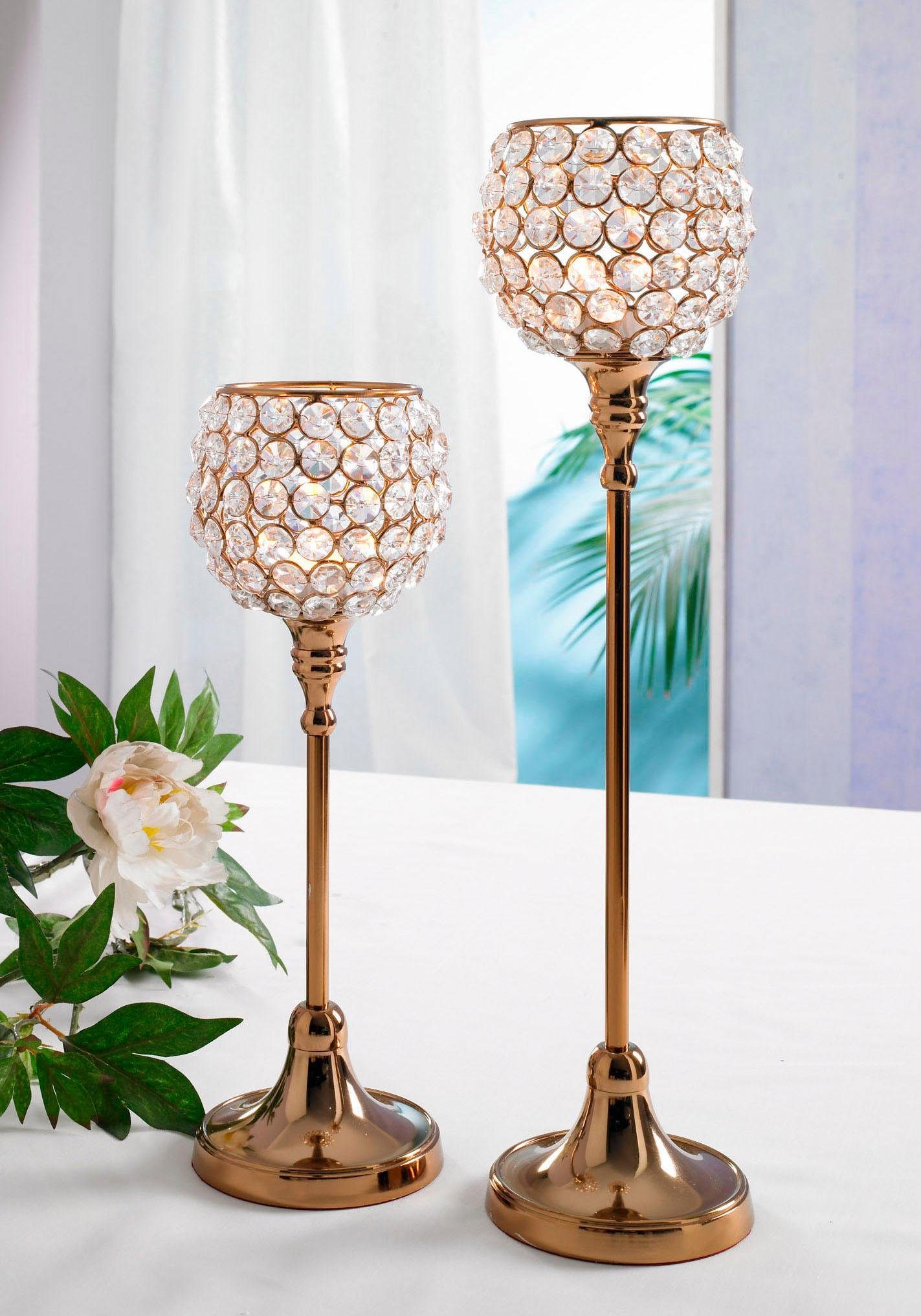 Home affaire Teelichthalter Kristall (Set, 2 St) günstig online kaufen