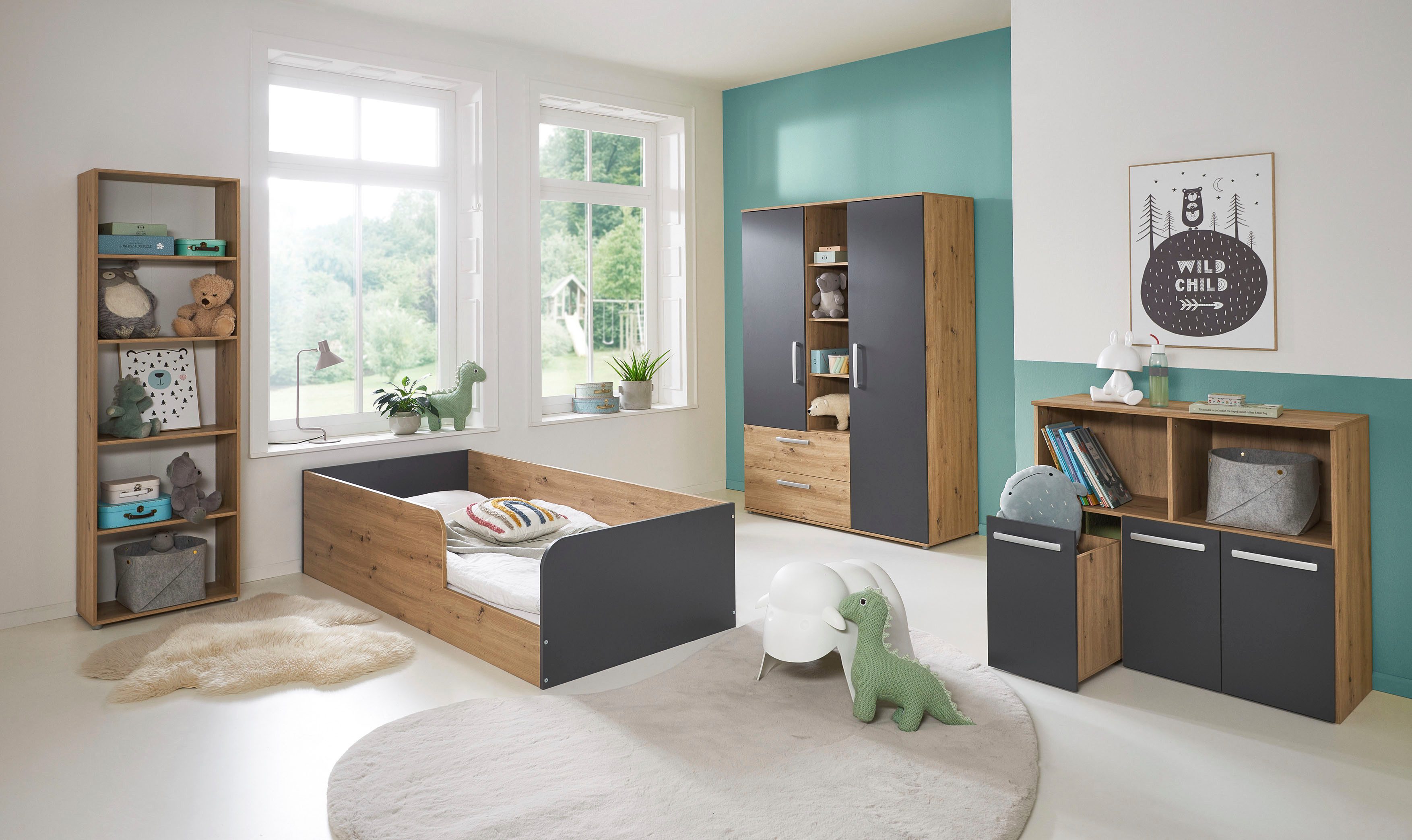 arthur berndt Jugendzimmer-Set Kinderzimmer »Alessio« Set 4-teilig, (Set, 4-tlg), Modernes Kleinkinderzimmer - Set – Bild 2 von 5