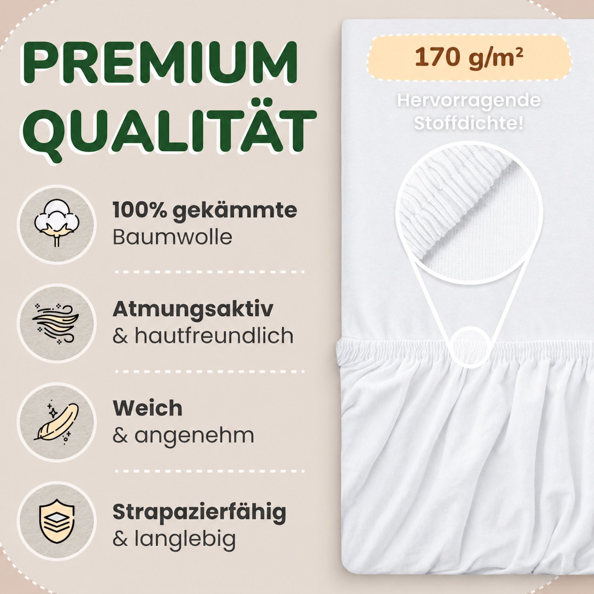 leevitex® Spannbettlaken in verschiedenen Größen und Farben, Jersey aus 100% Baumwolle, Jersey, Gummizug: rundum, (1 Stück), für Kinder- & Standardmatratzen, OEKO-TEX® STANDARD 100 zertifiziert