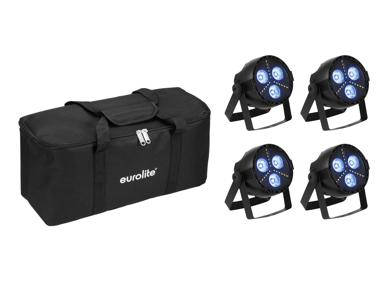 Discolicht EUROLITE Set 4x LED PARty Hybrid Spot + Soft-Bag