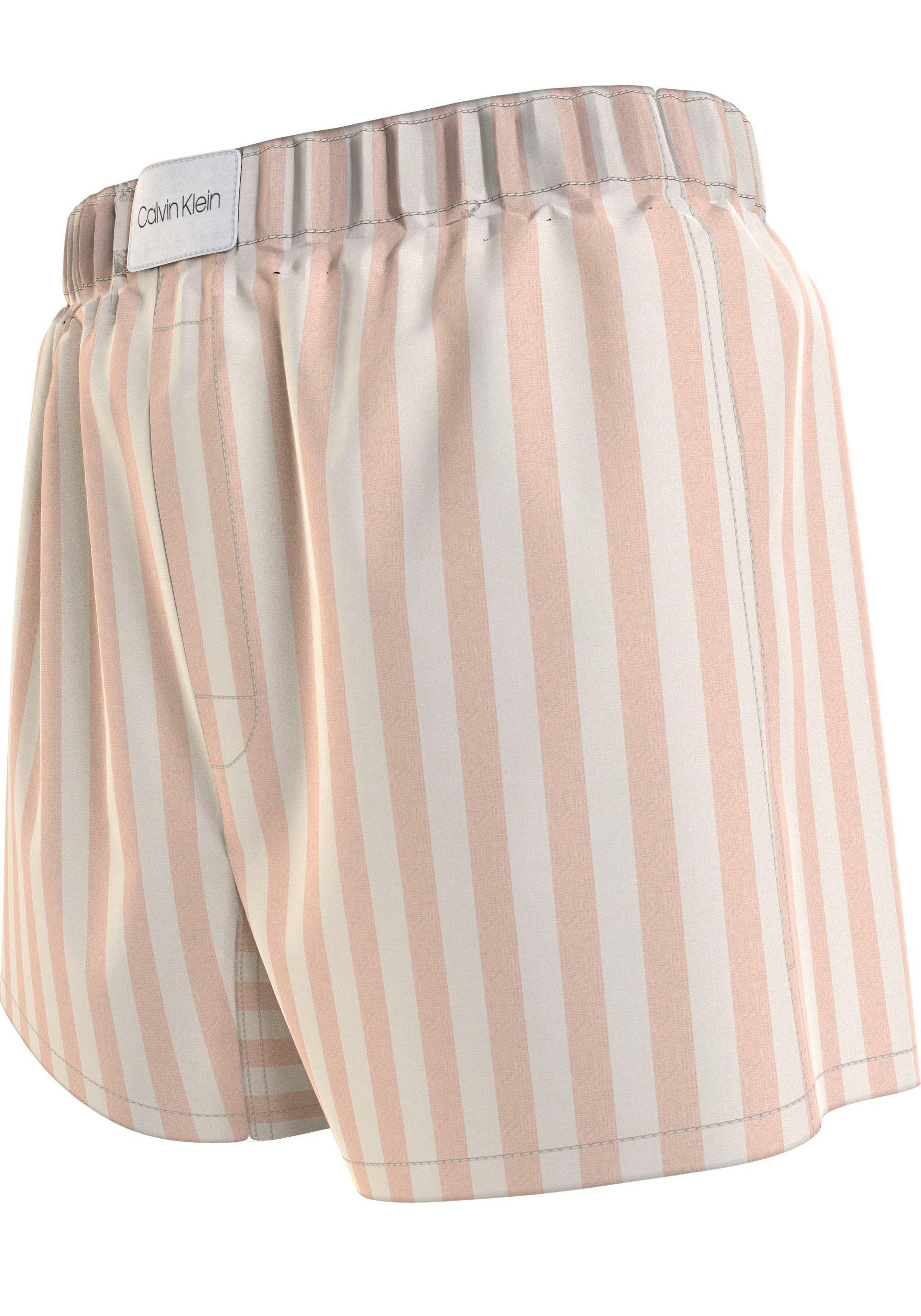 Pyjamashorts Calvin Bund Markenlabel Underwear dem auf BOXER beige SLIM mit Klein