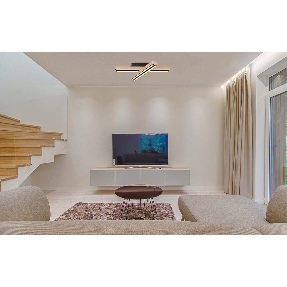 Holz Deckenleuchte Leuchtmittel Wohnzimmerlampe inklusive, LED LED etc-shop Warmweiß, Deckenleuchte, Deckenlampe