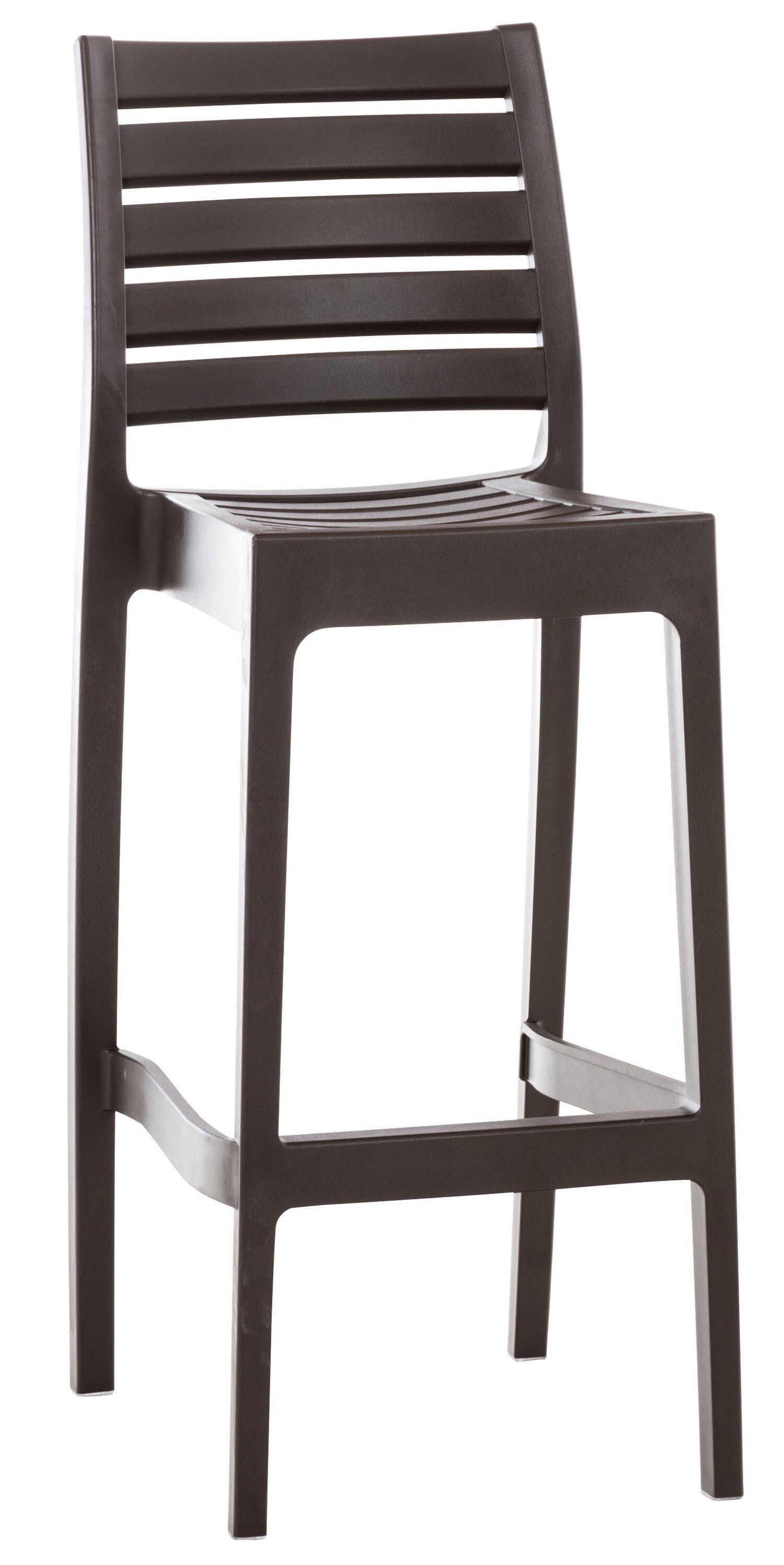 Küche), Kunststoff - & angenehmer Sitzfläche: Kunststoff Gestell Theke Ares für Fußstütze (mit TPFLiving Braun Hocker - Barhocker