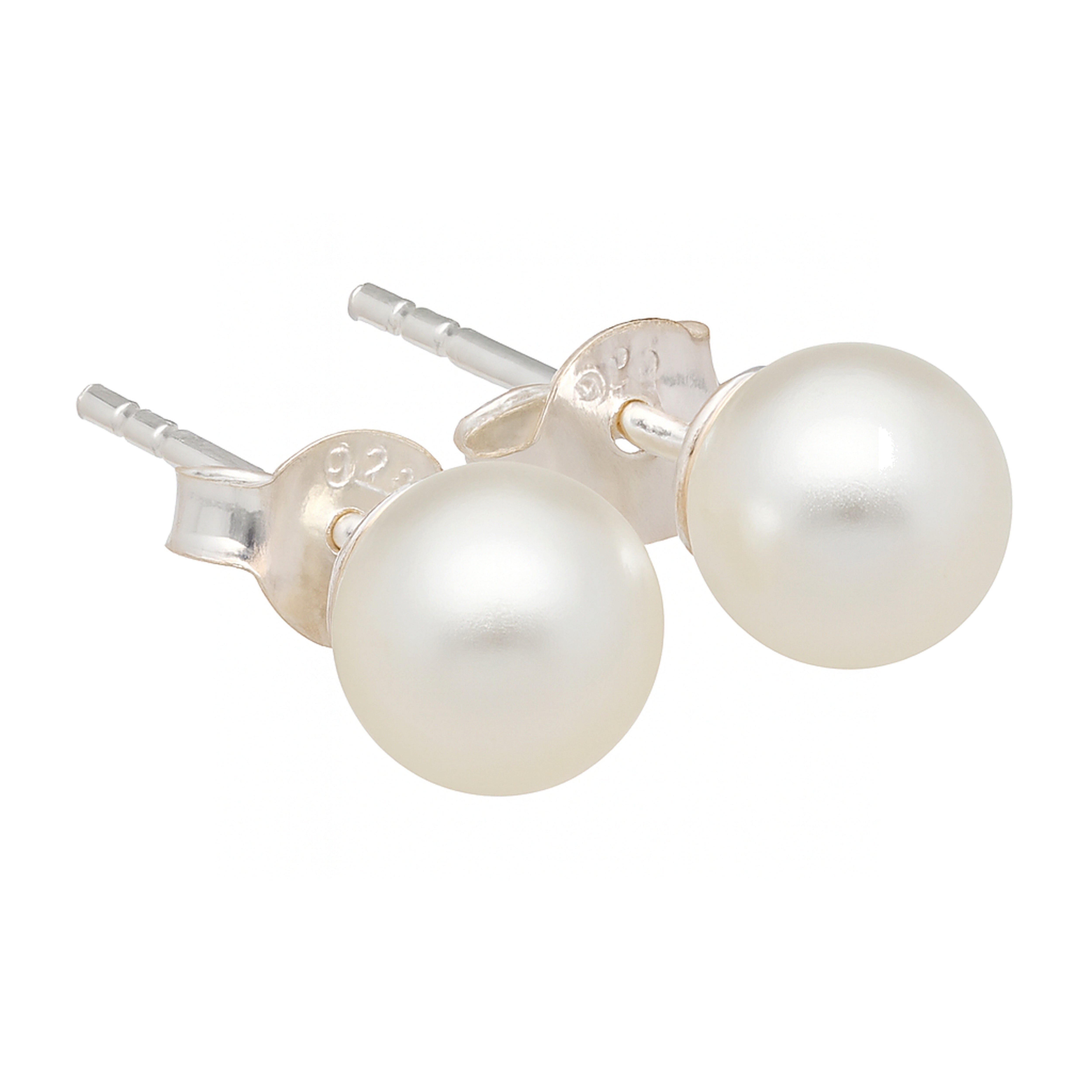 Lebensquelle Plus Einhänger für Ohrschmuck Perlen Ohrstecker, Muschelkernperle 6 mm, 925er Silber