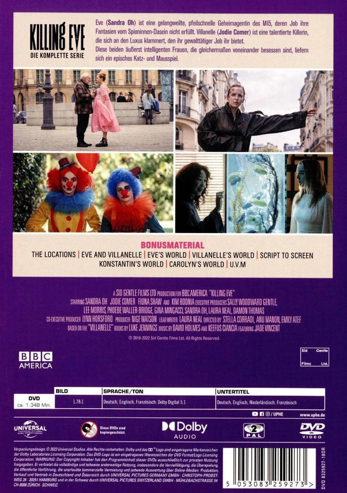 Universal Pictures DVD Killing Eve - Die komplette Serie, (8-St), Alle 4 Staffeln + Bonusmaterial