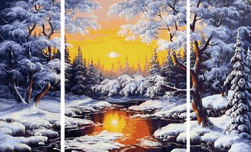 Schipper Malen nach Zahlen Meisterklasse Triptychon - Ein Wintertraum, Made in Germany