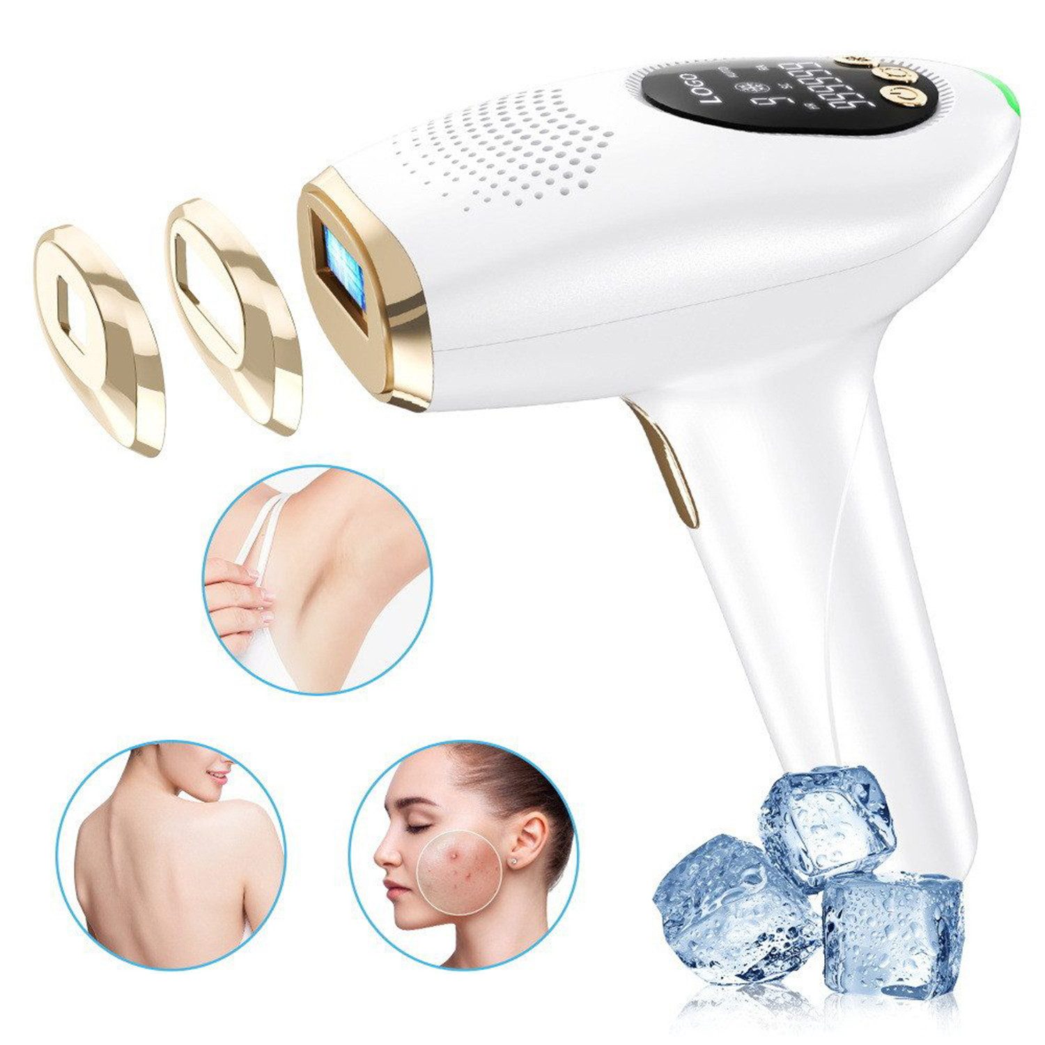Nacken-Massagegerät Gesichtsmassagegerät mit EMS, 3 LED-Modi, 45 °C Wärme & USB-Ladung