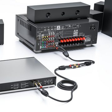 deleyCON deleyCON HQ Cinch Verlängerungs Kabel [10m] 2x RCA Cinch Buchse zu 2x Audio- & Video-Kabel