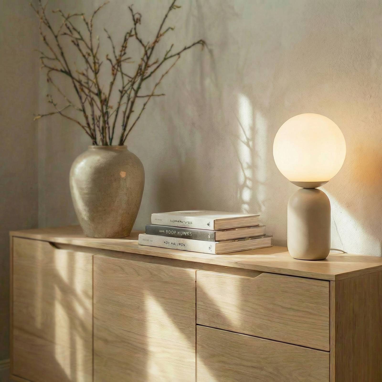 Lindby Tischleuchte Lennes, Glas Weiß IP21, 1 x 15 W LED