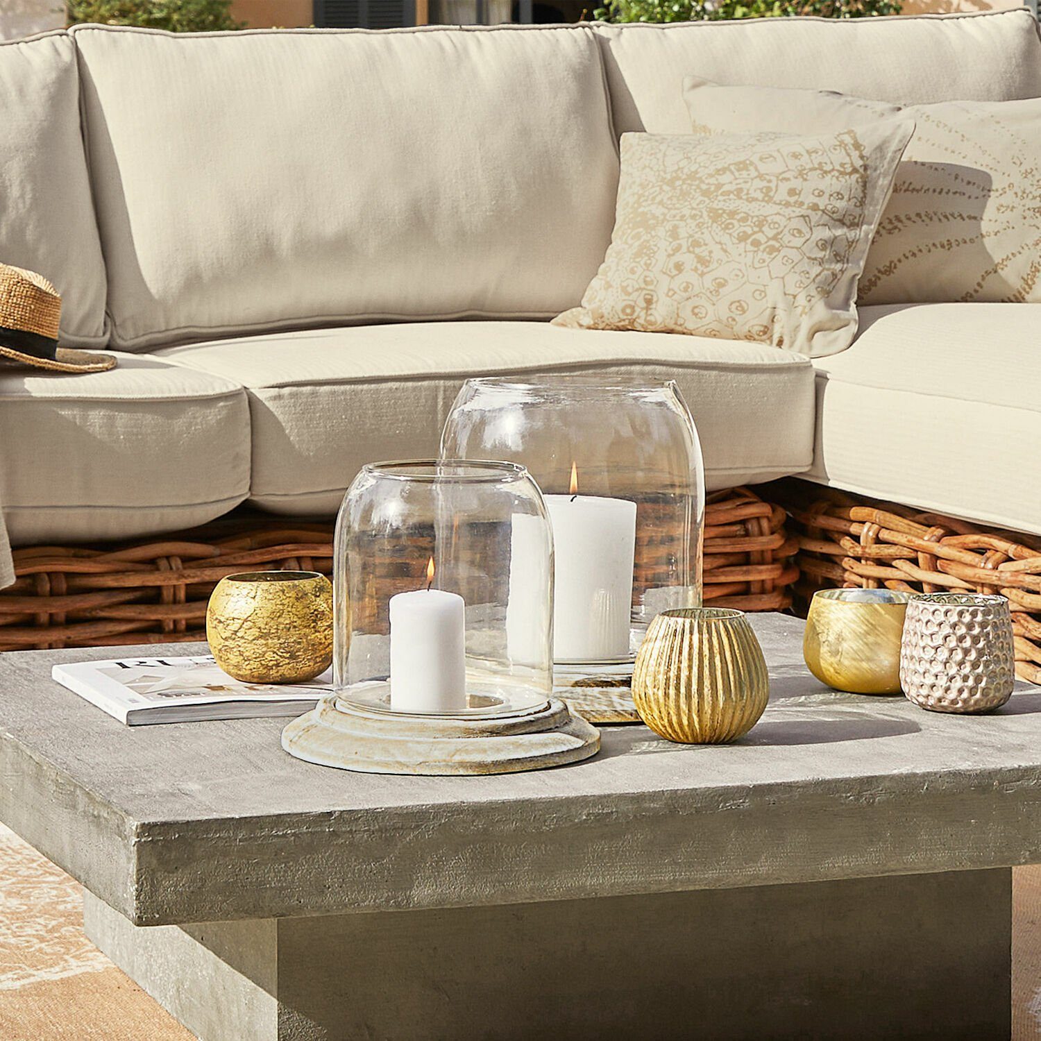 Mirabeau Windlicht Windlicht 2er Set Bran klar/antikbraun (2er Set, 2er Set)