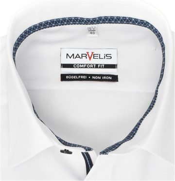 MARVELIS Kurzarmhemd Kurzarmhemd - Comfort Fit - Einfarbig - Weiß