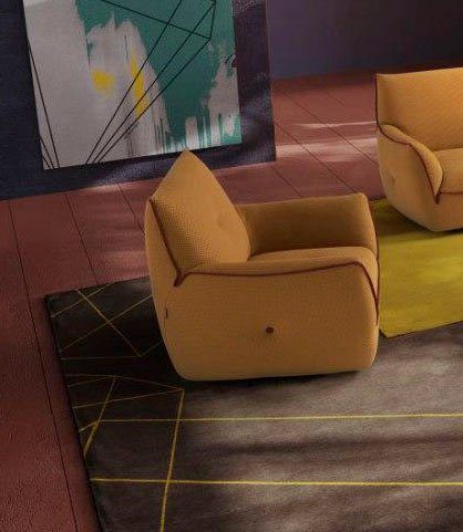 Egoitaliano Sessel Yuki, extravagantes Design und höchster Sitzkomfort, tolle Details, mit bioelasatische MIcrofaser BOUNCE bezogen