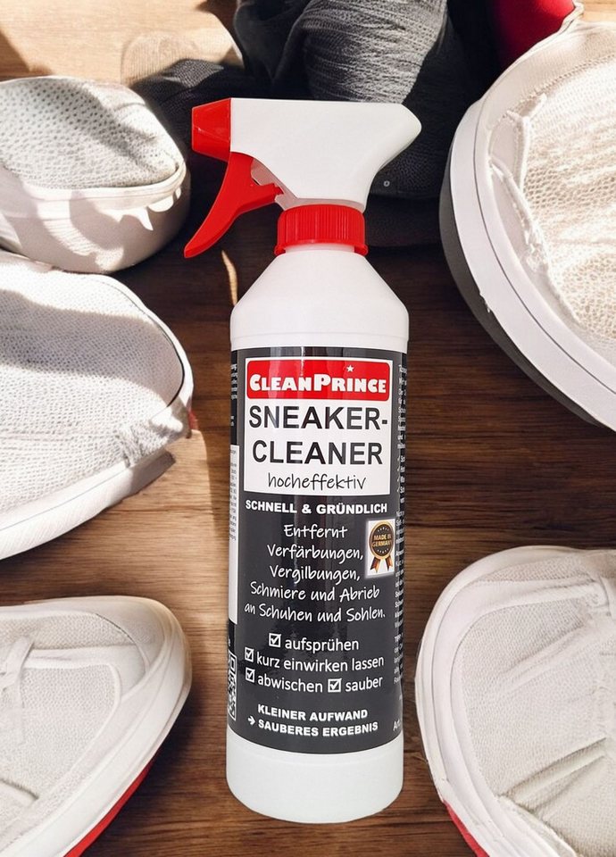 CleanPrince Sneaker Cleaner Schuhreiniger flüssig, Schmiere Verfärbungen Schuhreiniger (löst Grasflecken und Abrieb von Fahrradketten)