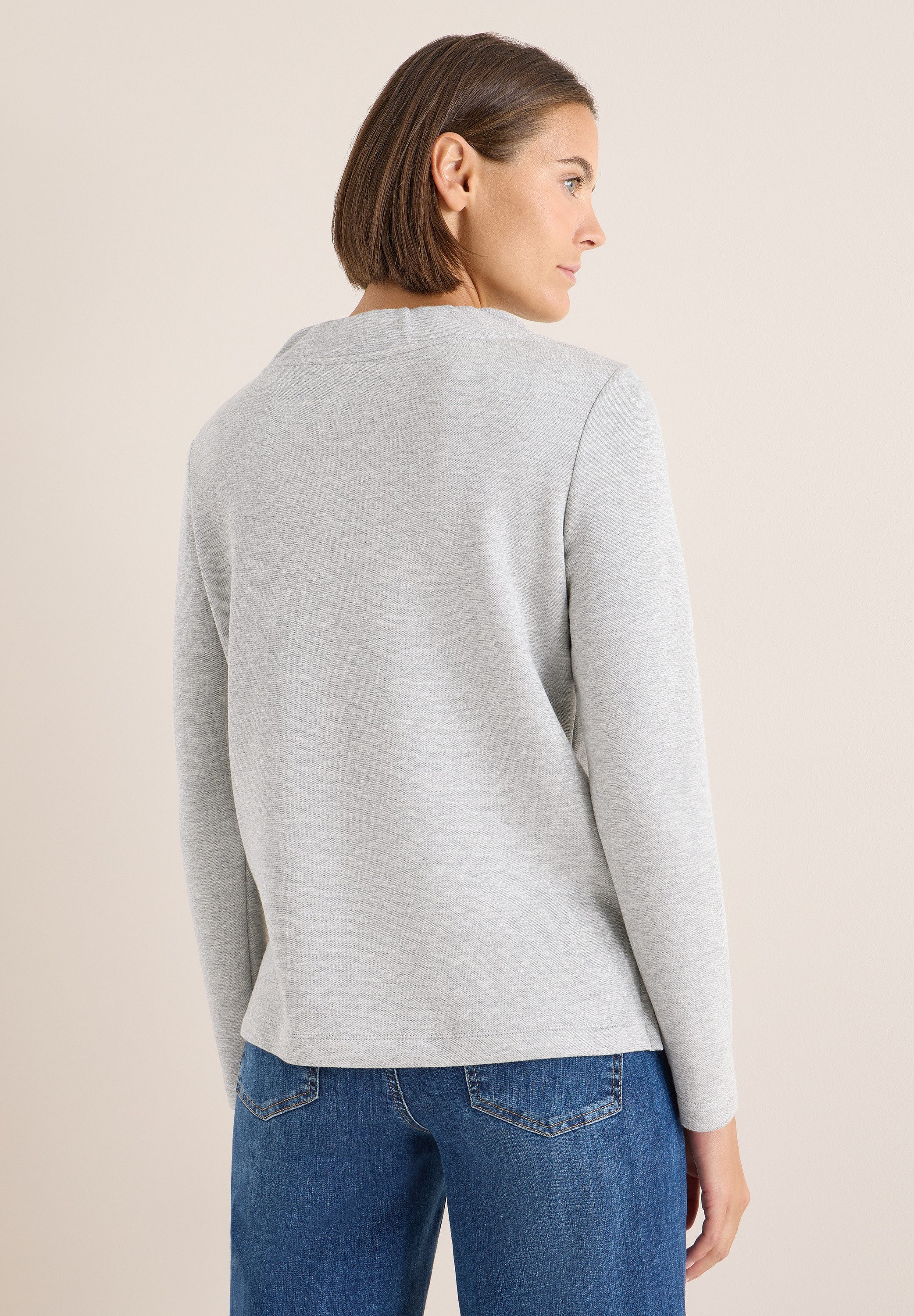 CECIL Langarmshirt mit Tunnelzugband am Kragen günstig online kaufen