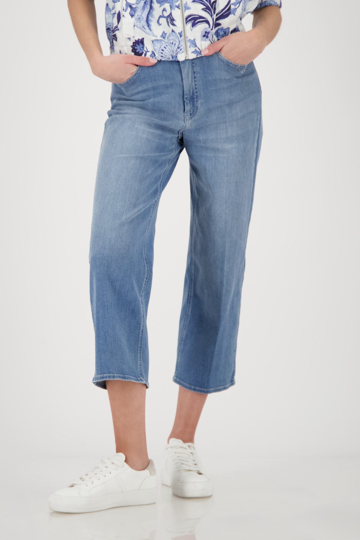 Monari 7/8-Hose Regular fit mit Strassdetail