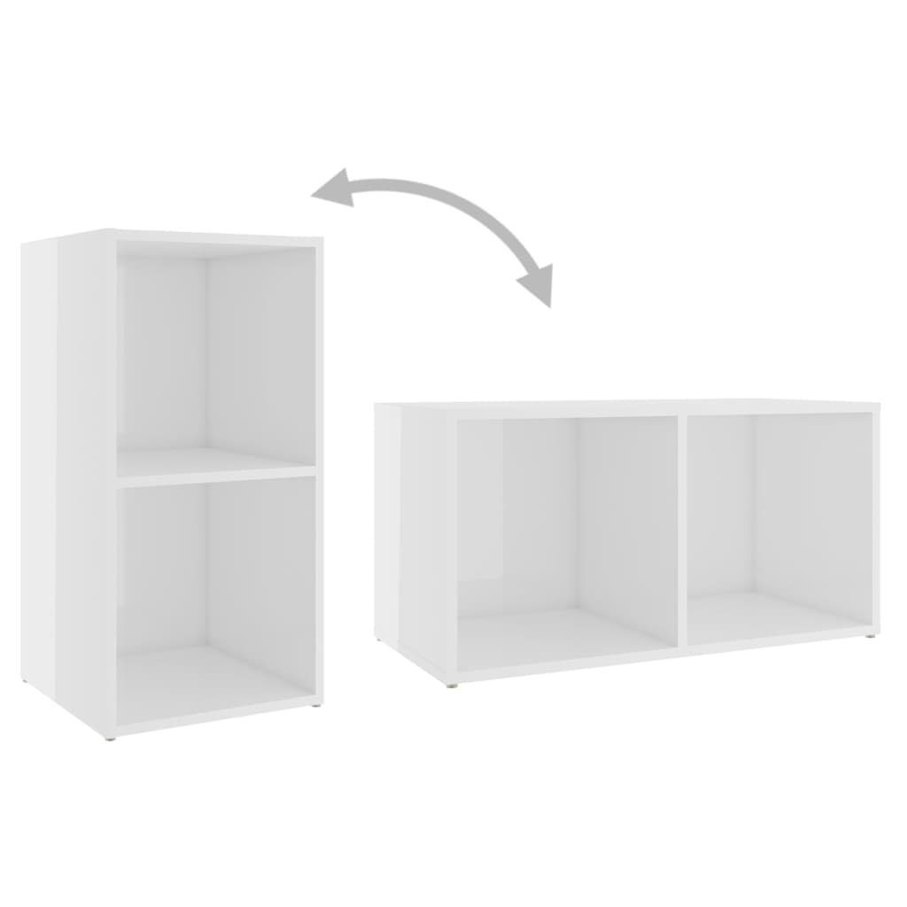 Hochglanz-Weiß cm 2 TV-Schrank TV-Schränke Stk. 72x35x36,5 furnicato Holzwerkstoff