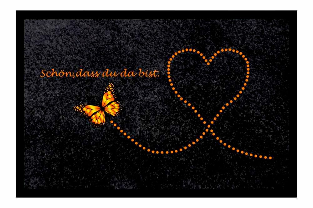 Ladreas Fußmatte Schmutzfangmatte Herz Schmetterling du da bist F1136, 60x4 günstig online kaufen