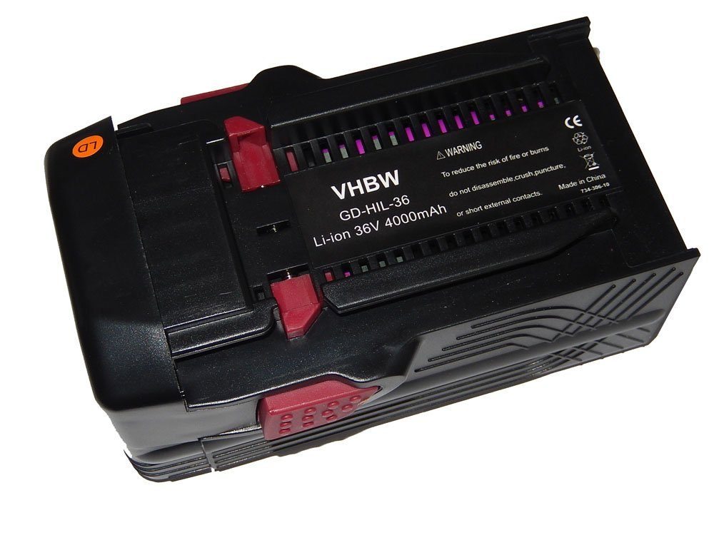 vhbw kompatibel mit Hilti WSC 7.25-A36 Akku Li-Ion 4000 mAh (36 V)