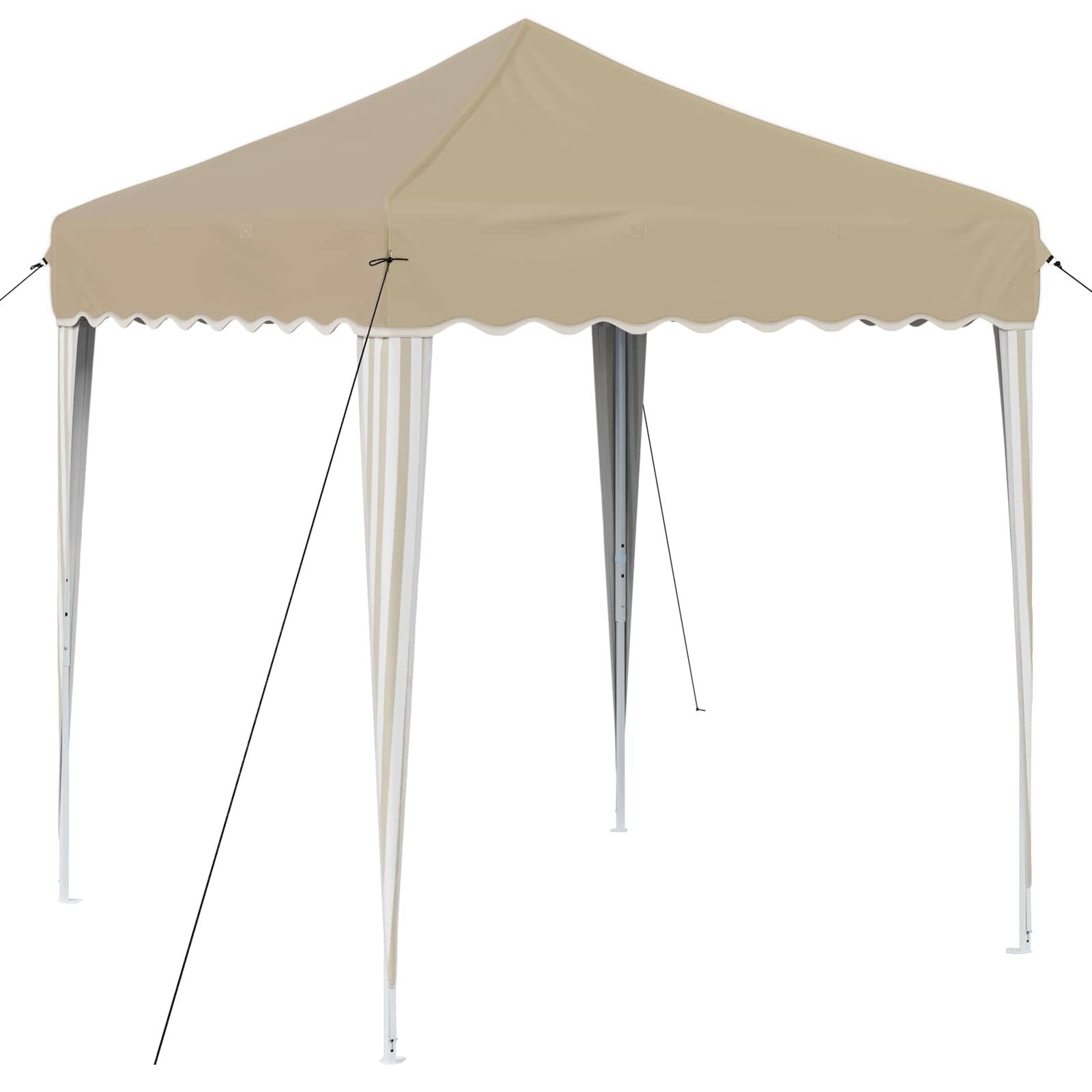 vidaXL Partyzelt Pop-up Partyzelt 195 x 195 x 245 cm Creme Oxford-Stoff