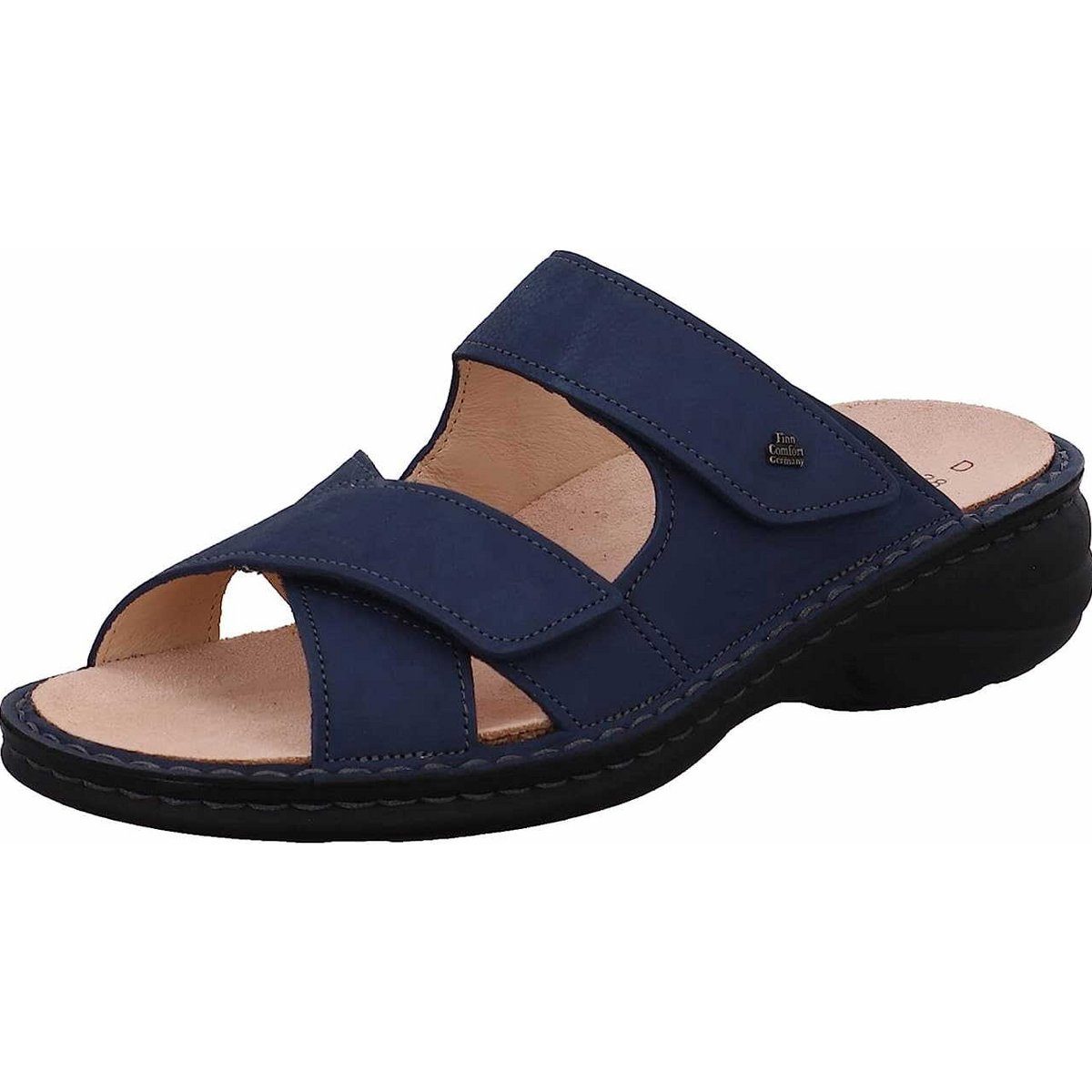 Finn Comfort Korfu Sky – Pantolette Donna In Pelle, Plantare Anatomico Sostituibile