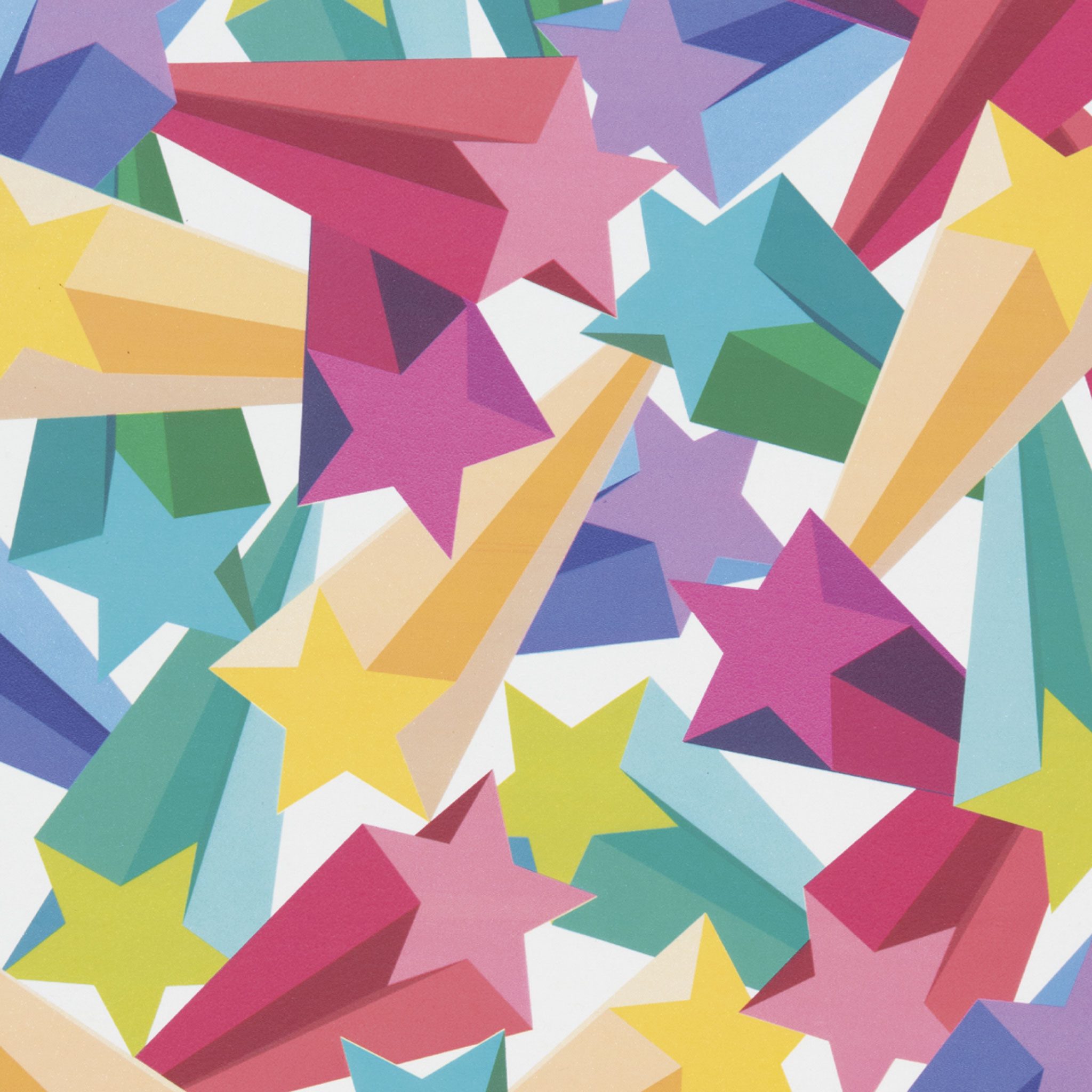 Star Geschenkpapier, Geschenkpapier Sterne 70cm x 2m Rolle bunt