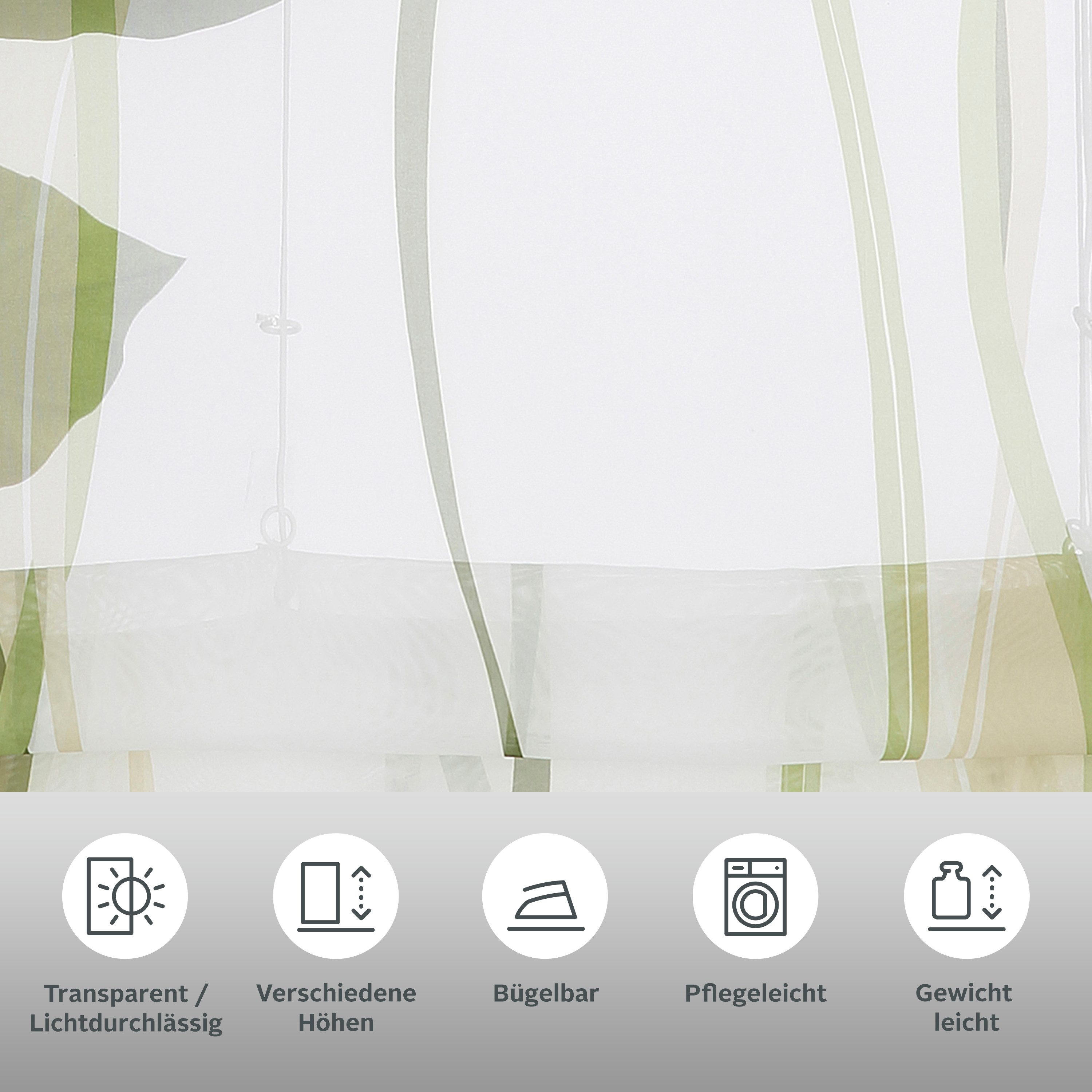 OTTO home Raffrollo Dimona, mit Schlaufen, Transparent, Voile, Polyester